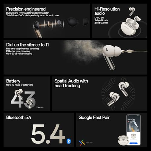 OnePlus Buds Pro 3 Bluetooth TWS in-Earbuds Dual Drivers, Dual Dacs, Dynaudio Eqs, AI-Powered Translator, Up to 50Db Adaptive Noise Cancellation, Up to 43Hrs Battery - Unboxed