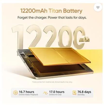 realme Pad 3 with Biggest Battery in Segment 8 GB RAM 128 GB ROM 11.6 inch with Wi-Fi Only Tablet (Space Grey)