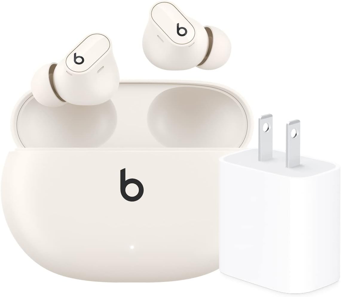 Beats Studio Buds + | True Wireless Noise Cancelling Earbuds, Enhanced Apple & Android Compatibility, Built-in Microphone, Sweat Resistant Bluetooth Headphones, Spatial Audio - Ivory
