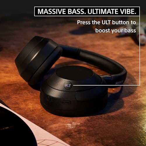 Sony ULT Wear WH-ULT900N Noise Cancellation Wireless Bluetooth Over Ear Headphones with Massive Bass, Up to 50Hrs Battery - Unboxed