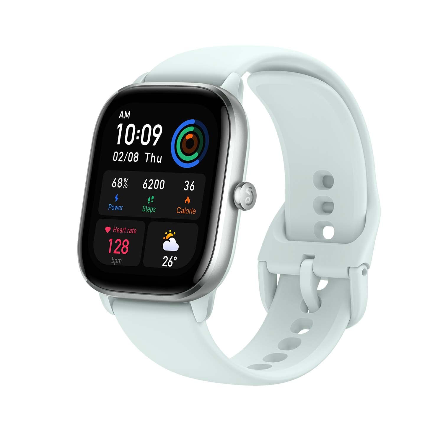 Amazfit Active 42mm AMOLED Smart Watch, Built in GPS, 14day Battery, 5ATM Water Resistant, for iOS & Android, Accurate Readings, BT Calls, Strava Support, Temperature Sensor, VO₂ Max (Midnight Black)
