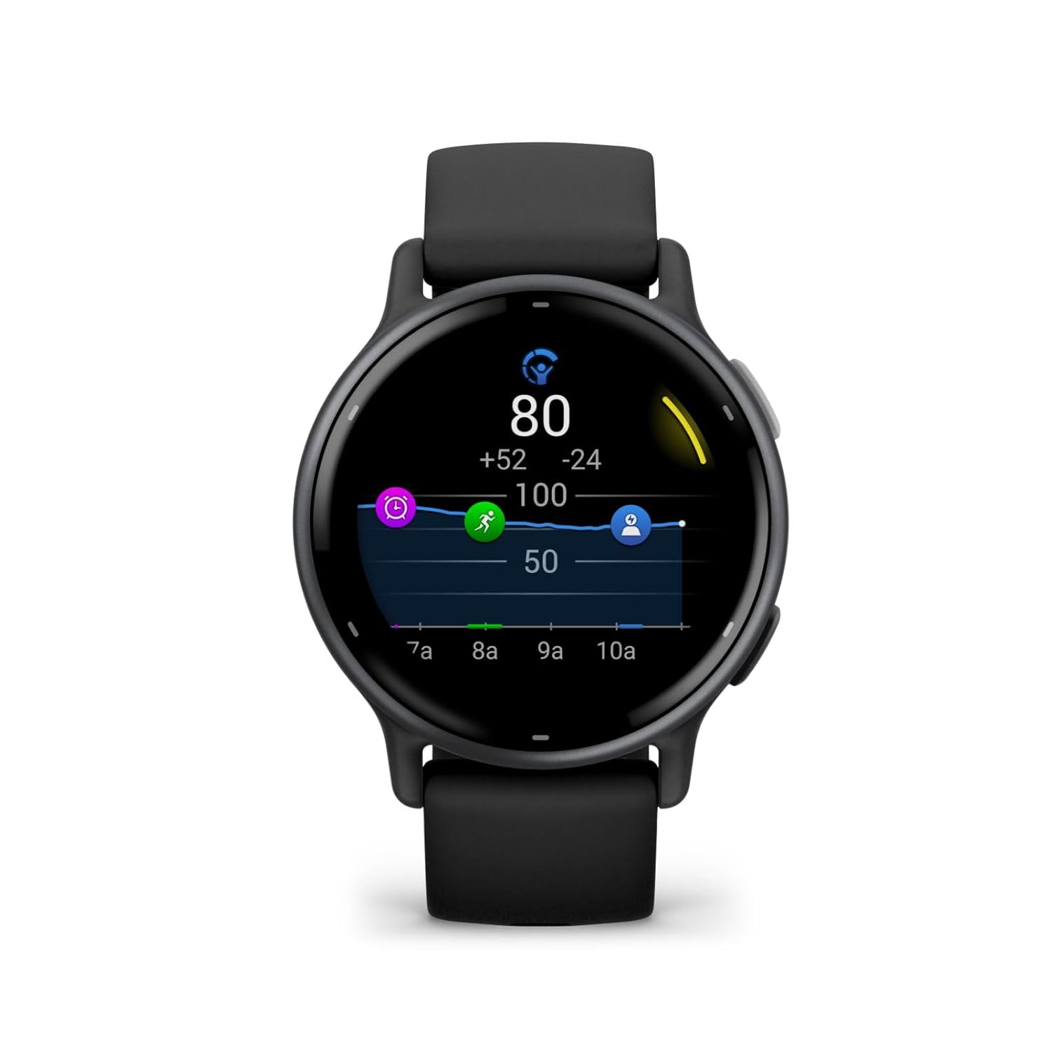 Garmin Vivoactive 5, Health and Fitness GPS Smartwatch, AMOLED Display, Up to 11 Days of Battery |Slate Aluminum Bezel with Black Case and Silicone Band - Unboxed