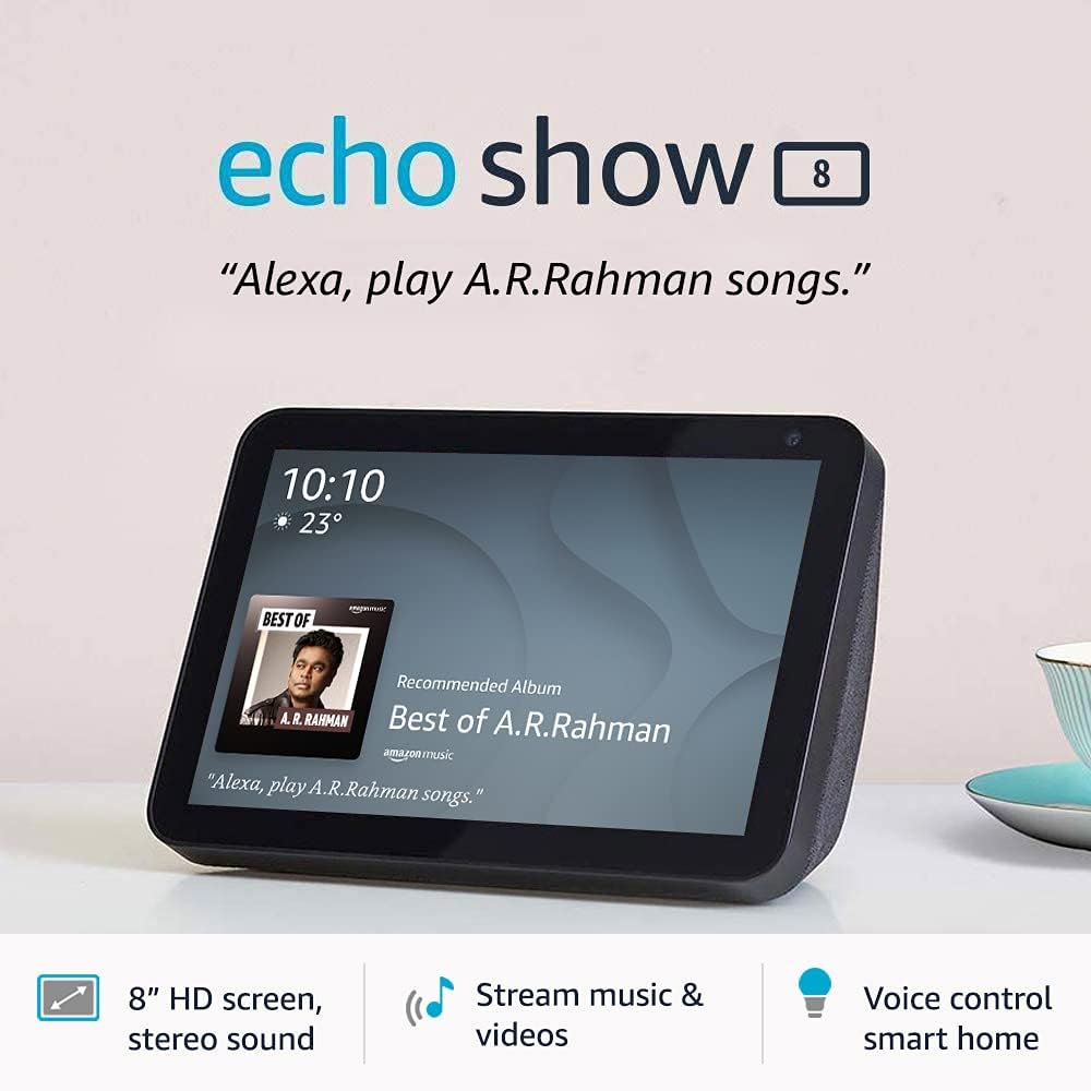Introducing Echo Show 8 – Smart Display with Alexa - 20.32 cm (8") HD Screen with Stereo Sound - Unboxed