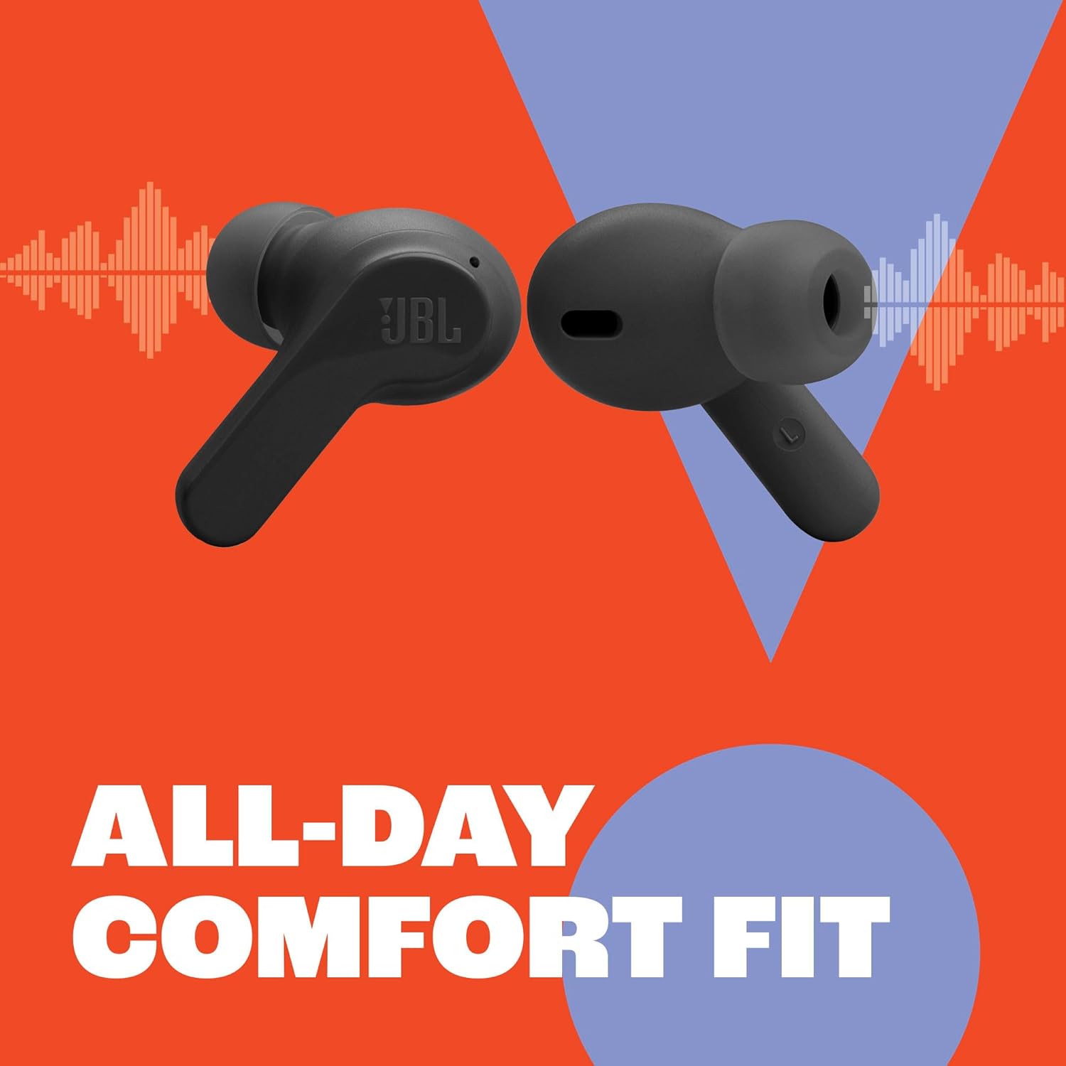 JBL Vibe Beam True Wireless Headphones - Black, Small - in Ear