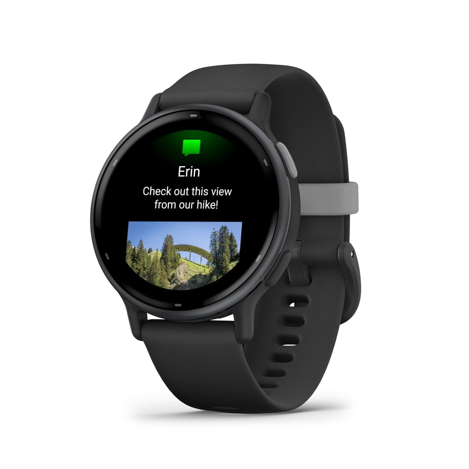 Garmin Vivoactive 5, Health and Fitness GPS Smartwatch, AMOLED Display, Up to 11 Days of Battery |Slate Aluminum Bezel with Black Case and Silicone Band - Unboxed