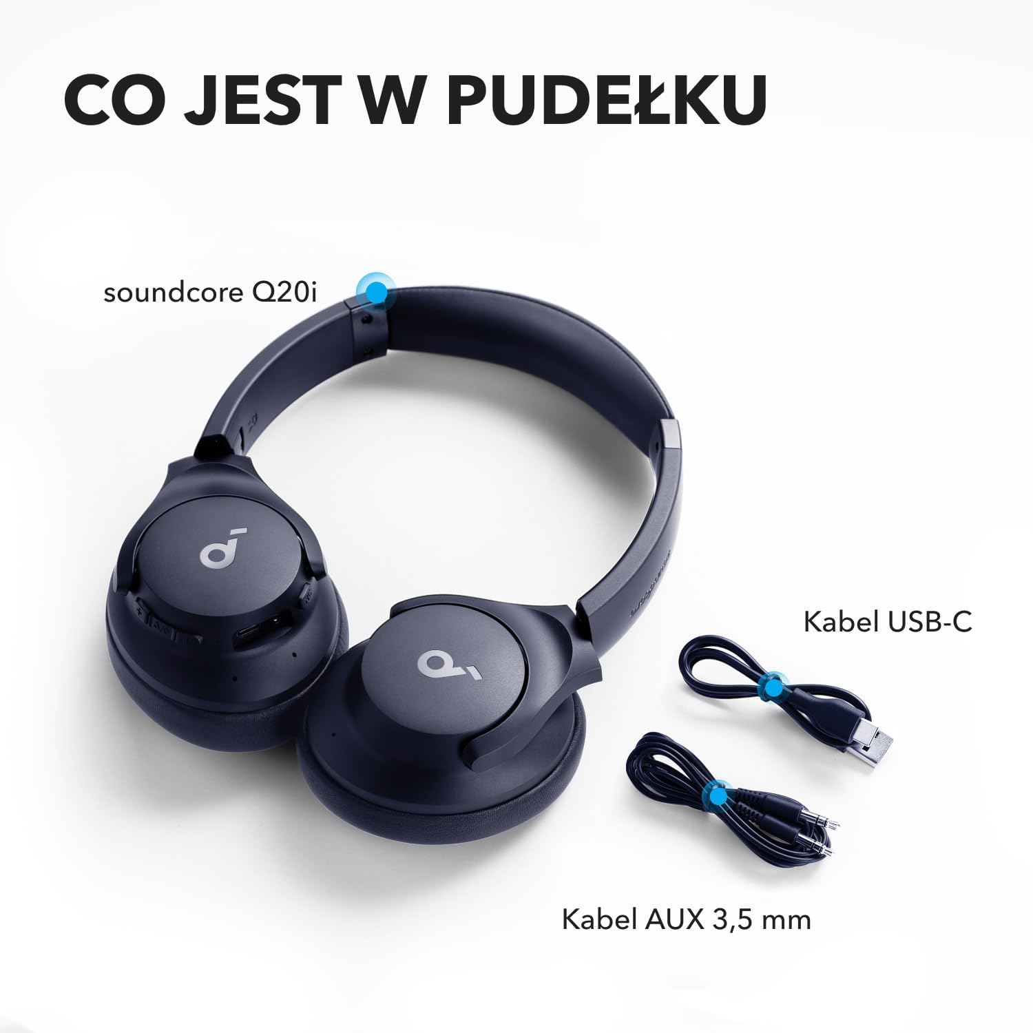 soundcore by Anker Q20i Hybrid Active Noise Cancelling Headphones, Wireless Over-Ear Bluetooth, 40H Long ANC Playtime, Hi-Res Audio, Big Bass, Customize via an App, Transparency Mode - Sealed