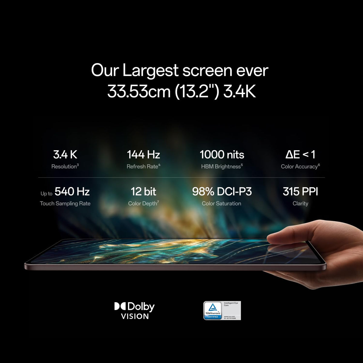 OnePlus, Pad 4, 13.2 inch (33.53 CM), LCD, 8GB RAM, 256GB ROM, WiFi, 8 Speakers, Snapdragon 8 Elite Gen 5, Dune Glow, AI Enabled - Unboxed