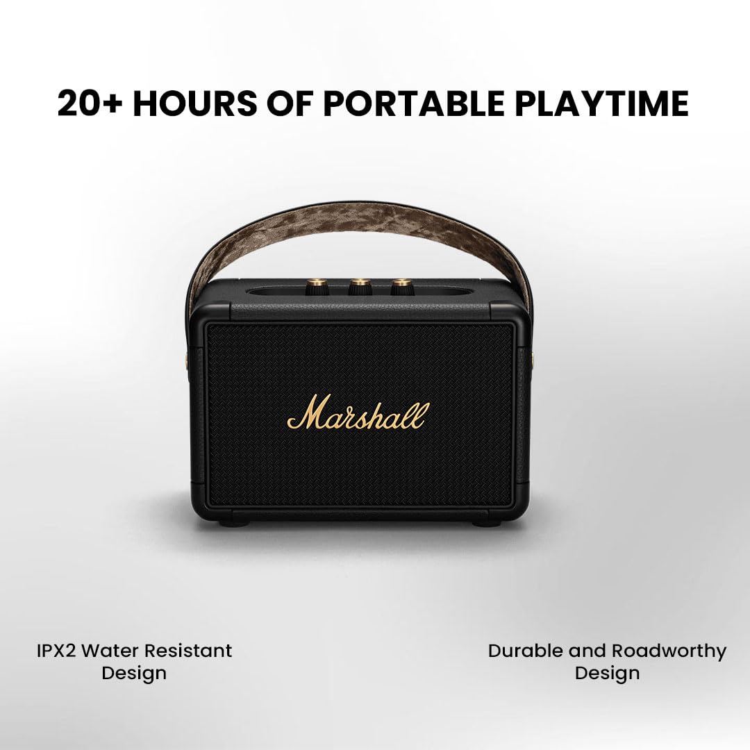 Kilburn II 36W Portable Bluetooth Speaker (Black & Brass) - Unboxed