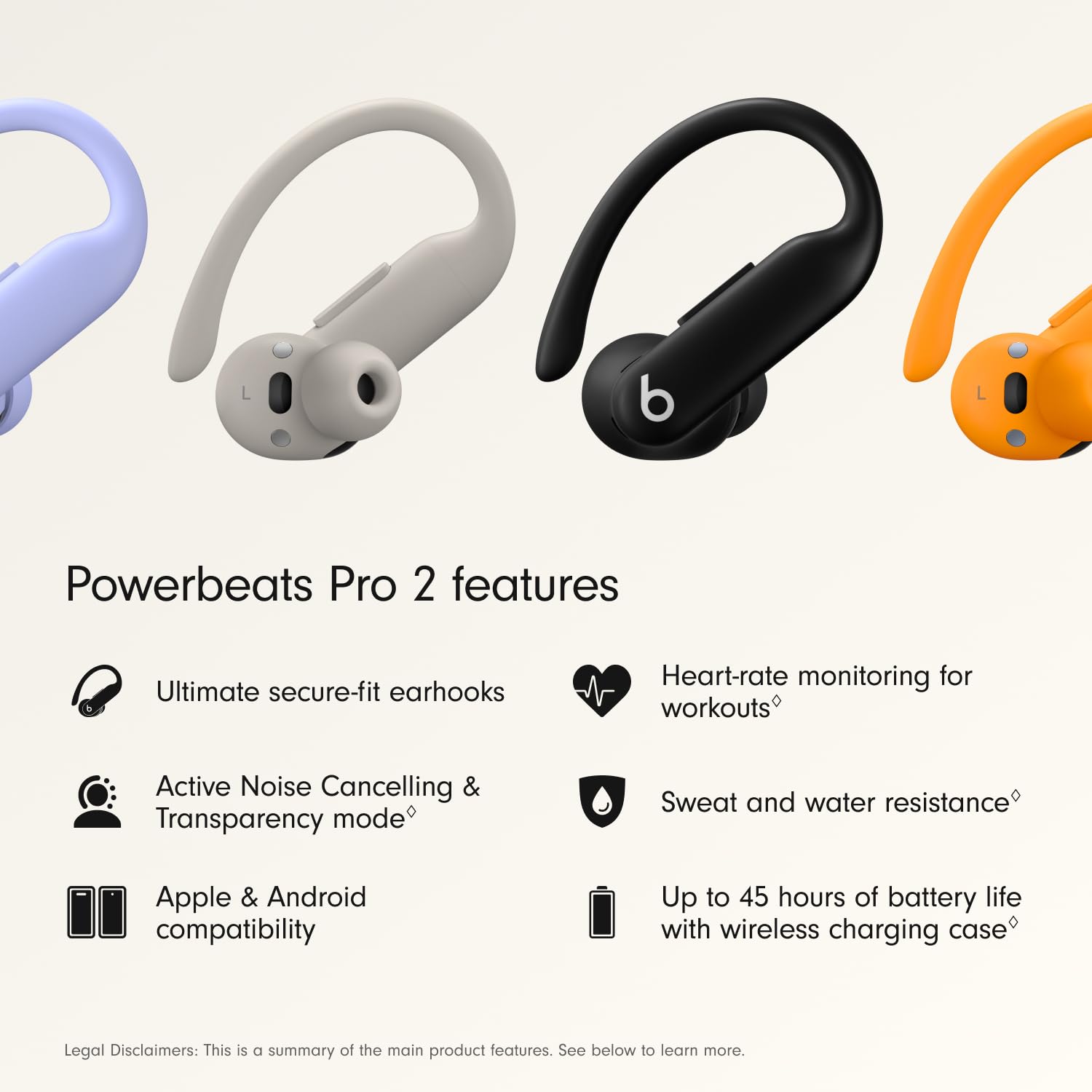 Beats Powerbeats Pro 2 Wireless Bluetooth Earbuds – Noise Cancelling, Heart-Rate Monitor, IPX4, Up to 45 Hours Battery & Wireless Charging Case, Works with Apple & Android - Unboxed