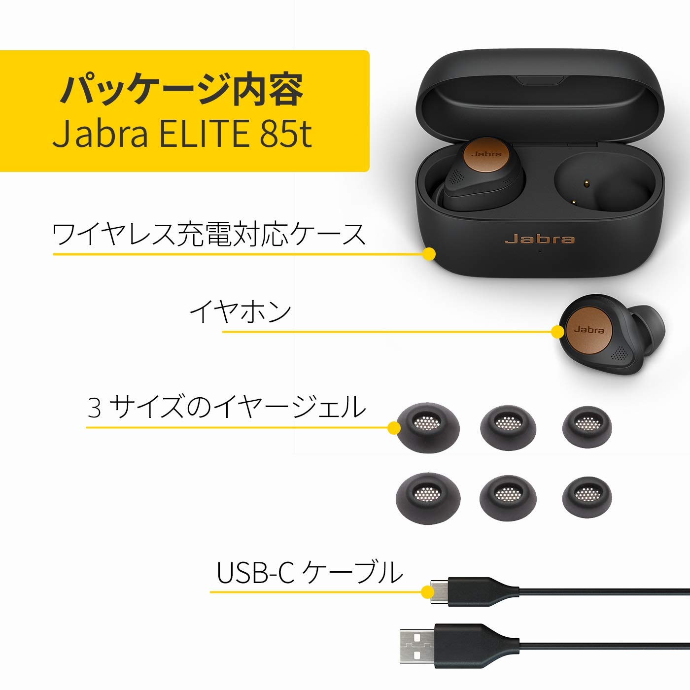 Jabra Elite 85t Bluetooth Truly Wireless In Ear Earbuds with Mic, Advanced Active Noise Cancellation with Long Battery Life and Powerful Speakers, Wireless Charging Case - Unboxed