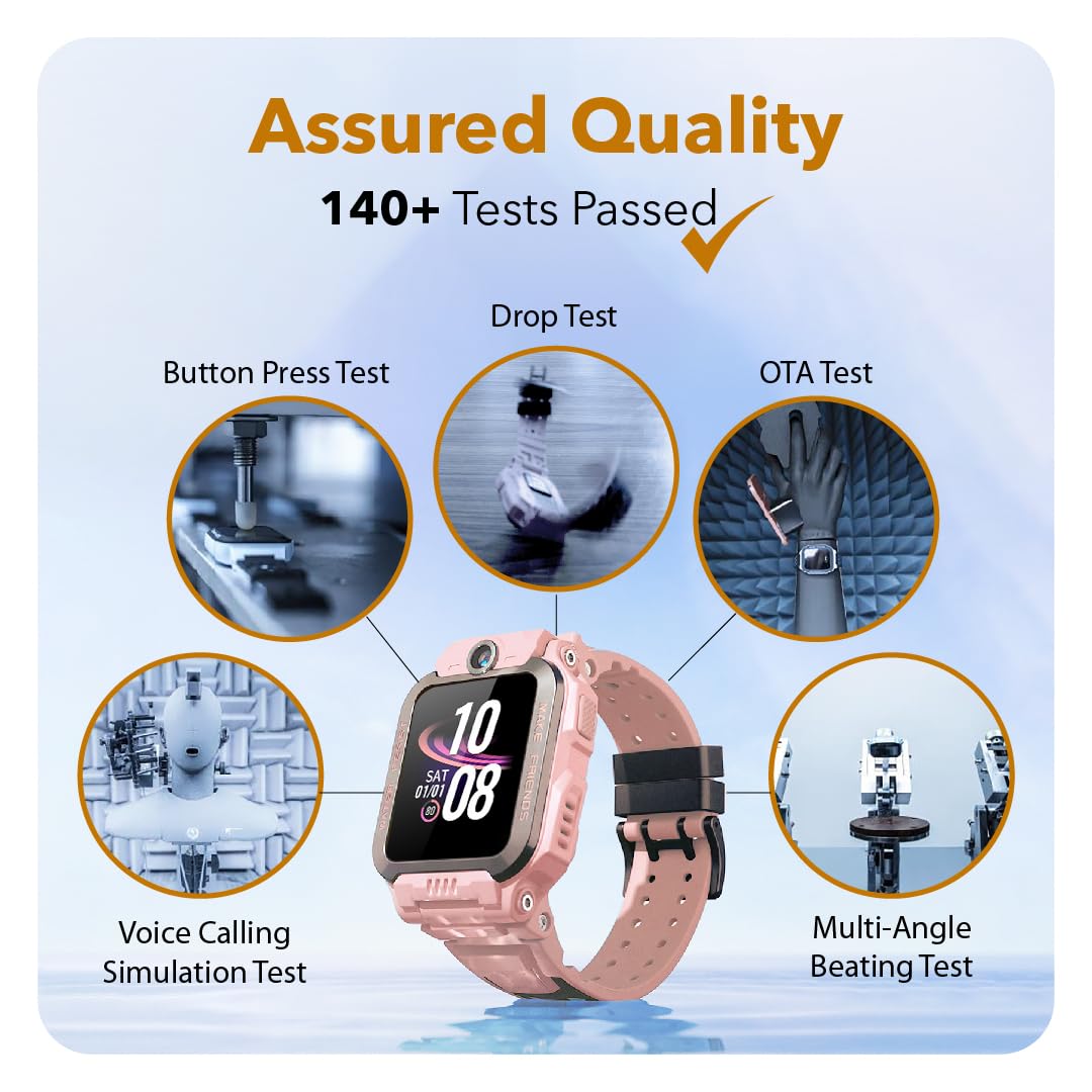 imoo Watch Phone Z7, 4G Smart Watch for Kids with Real-Time HD Video & Phone Call, Smart Watch for Girls with GPS Location and 14-Day History, Smartwatch for Boys with IPX8 Waterproof (Pink)