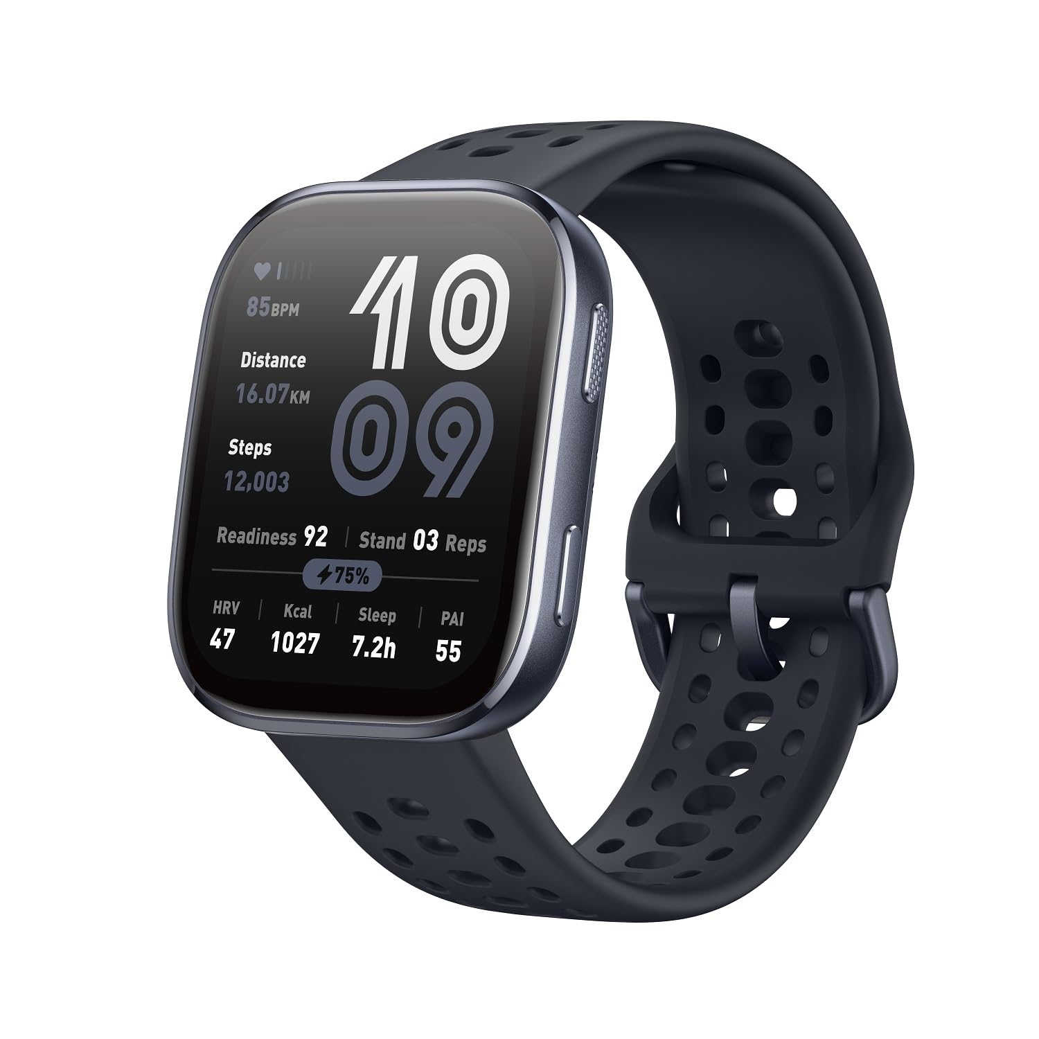 Amazfit Bip 6 Smart Watch 46mm, 14 Day Battery, 1.97" AMOLED Display, GPS & Free Maps, AI, Bluetooth Call & Text, Health, Fitness & Sleep Tracker, 140+ Workout Modes, 5 ATM Water-Resistance, Black | 46mm, 14-Day Battery, Bluetooth Call & Text - Unboxed