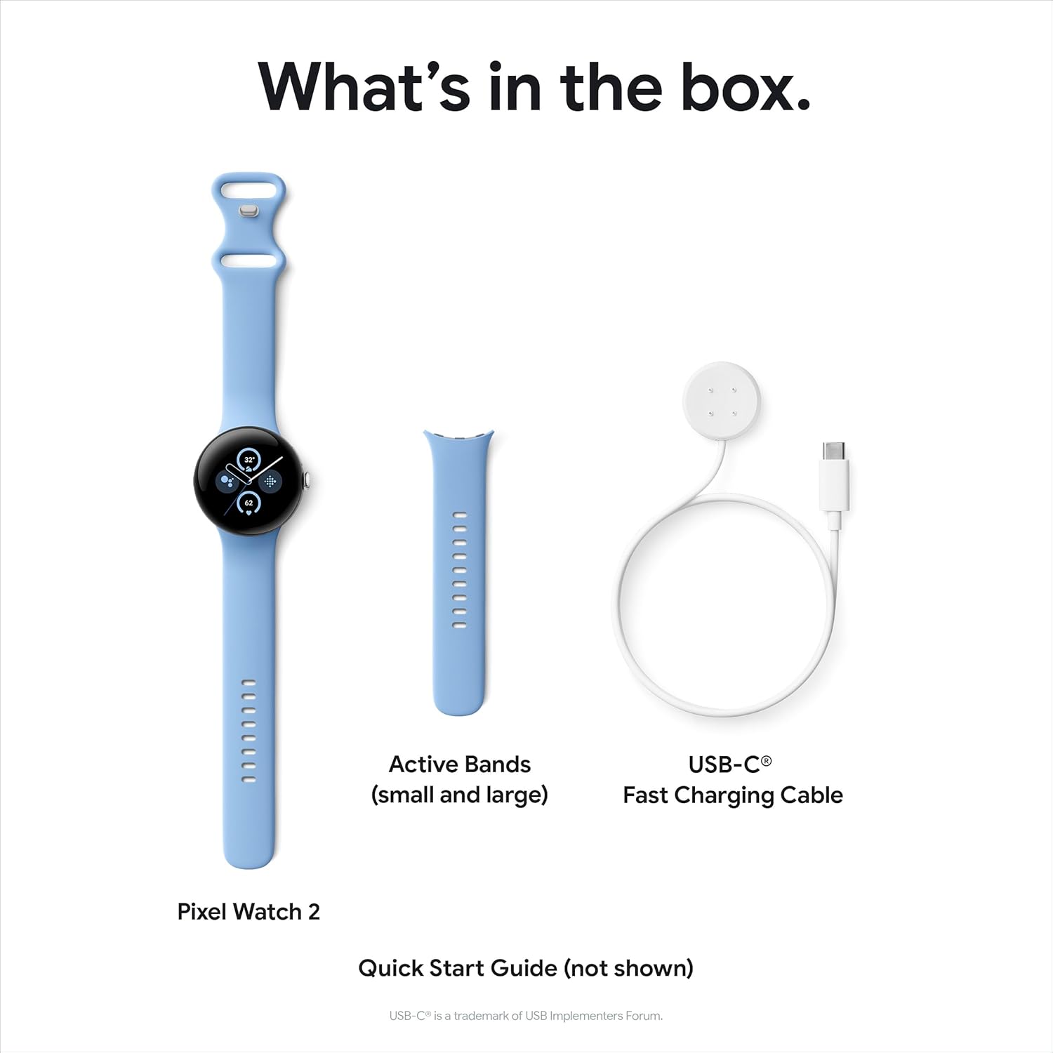 Google Pixel Watch 2 with the Best of Fitbit and Google - Heart Rate Tracking, Stress Management, Safety Features - Android Smartwatch - Bay Active Band - Wi-Fi - Unboxed