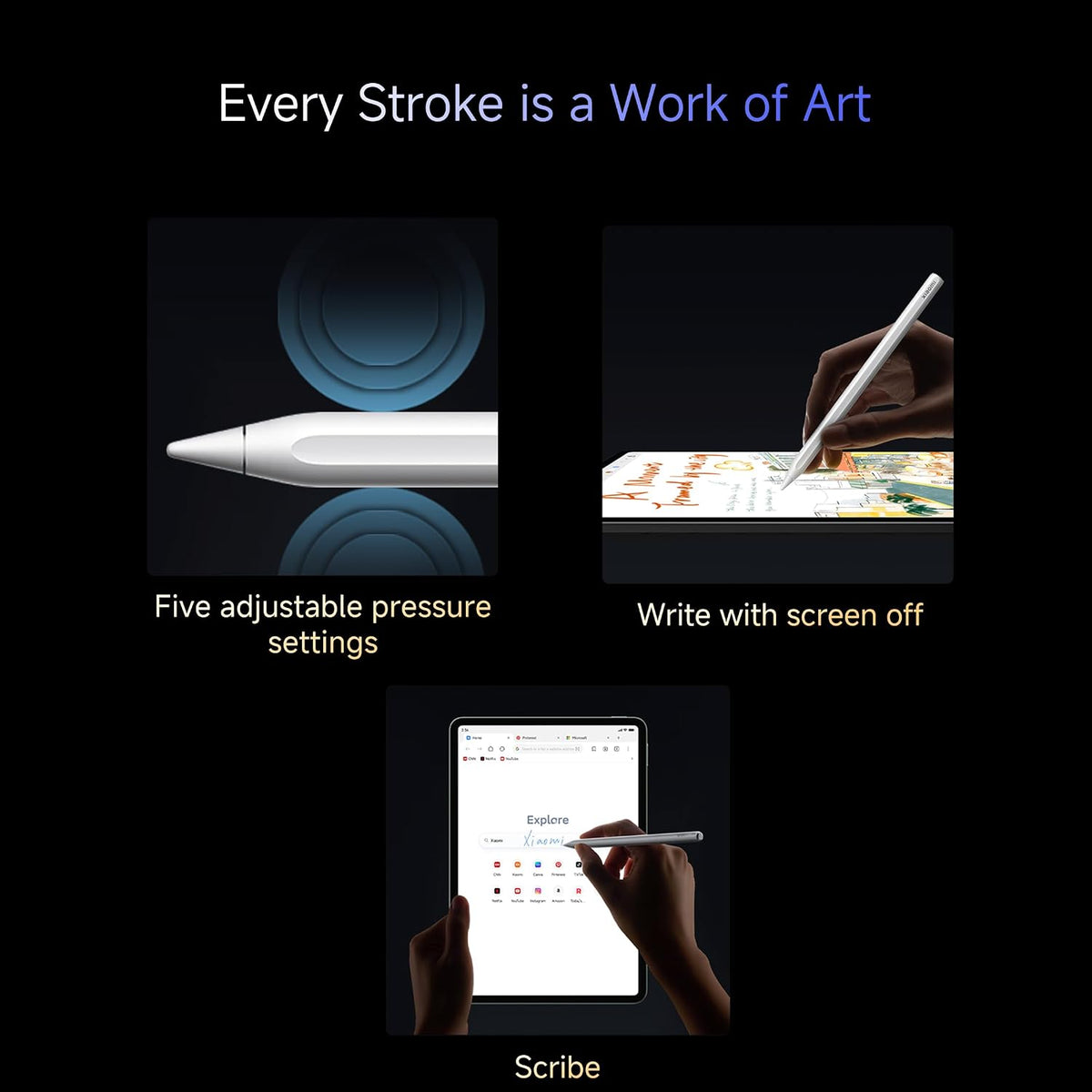 Xiaomi Focus Pen Pro for Xiaomi Pad 8 & Pad 7 | Smart Pen/Stylus for Tablets | 16384 Levels of Pressure Sensitivity | Less Than 1ms of Ultra Low Latency - Unboxed