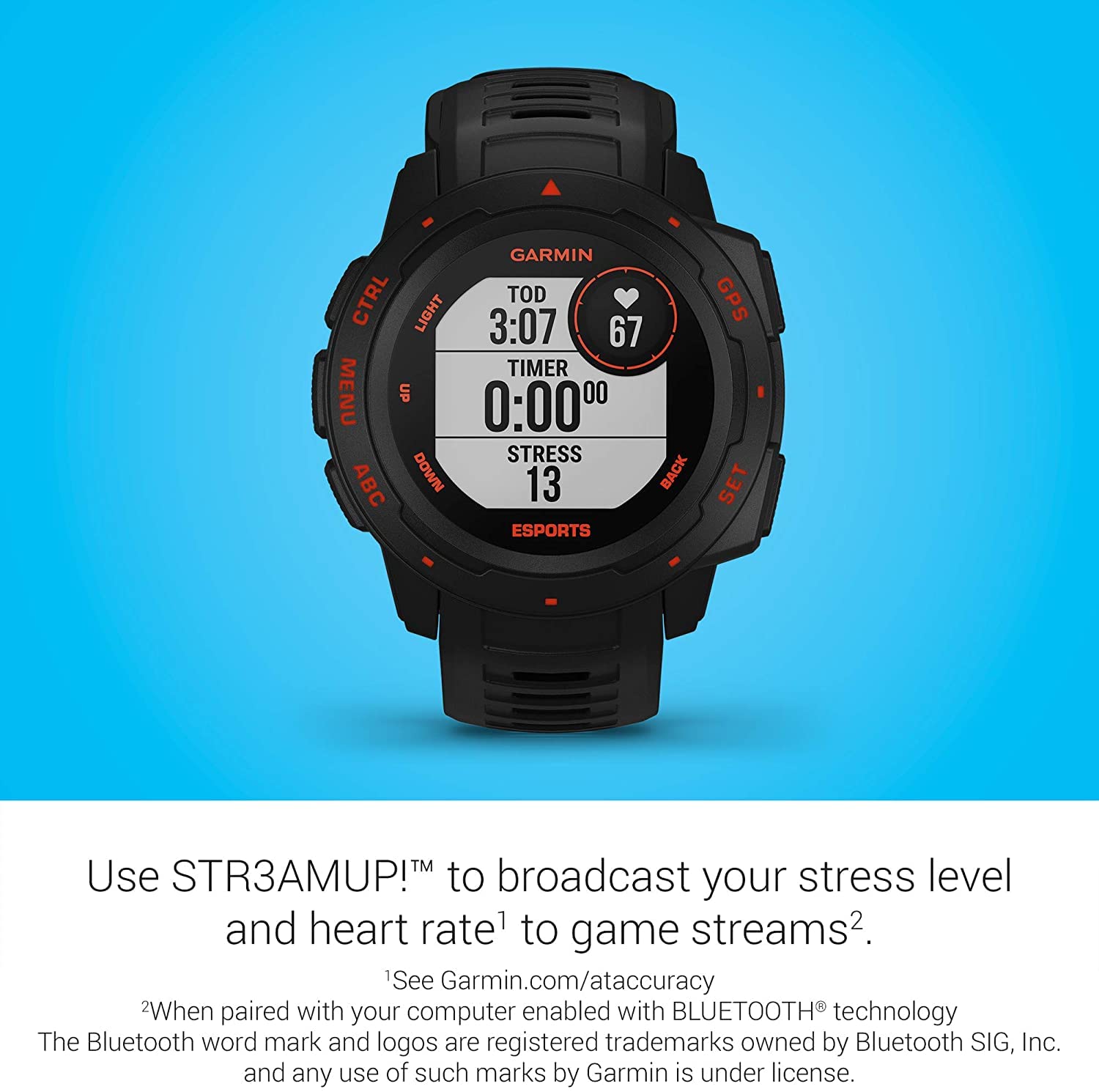 GARMIN Instinct Esports Edition, Broadcast stress level & HR to PC gaming streams* Smartwatch - Unboxed