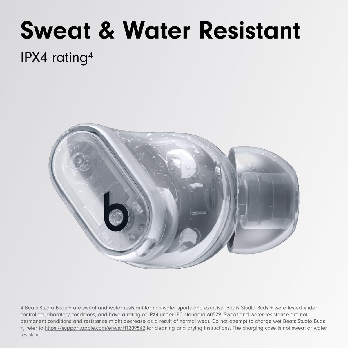 Beats Studio Buds + | True Wireless Noise Cancelling Earbuds, Enhanced Apple & Android Compatibility, Built-in Microphone, Sweat Resistant Bluetooth Headphones, Spatial Audio - Ivory