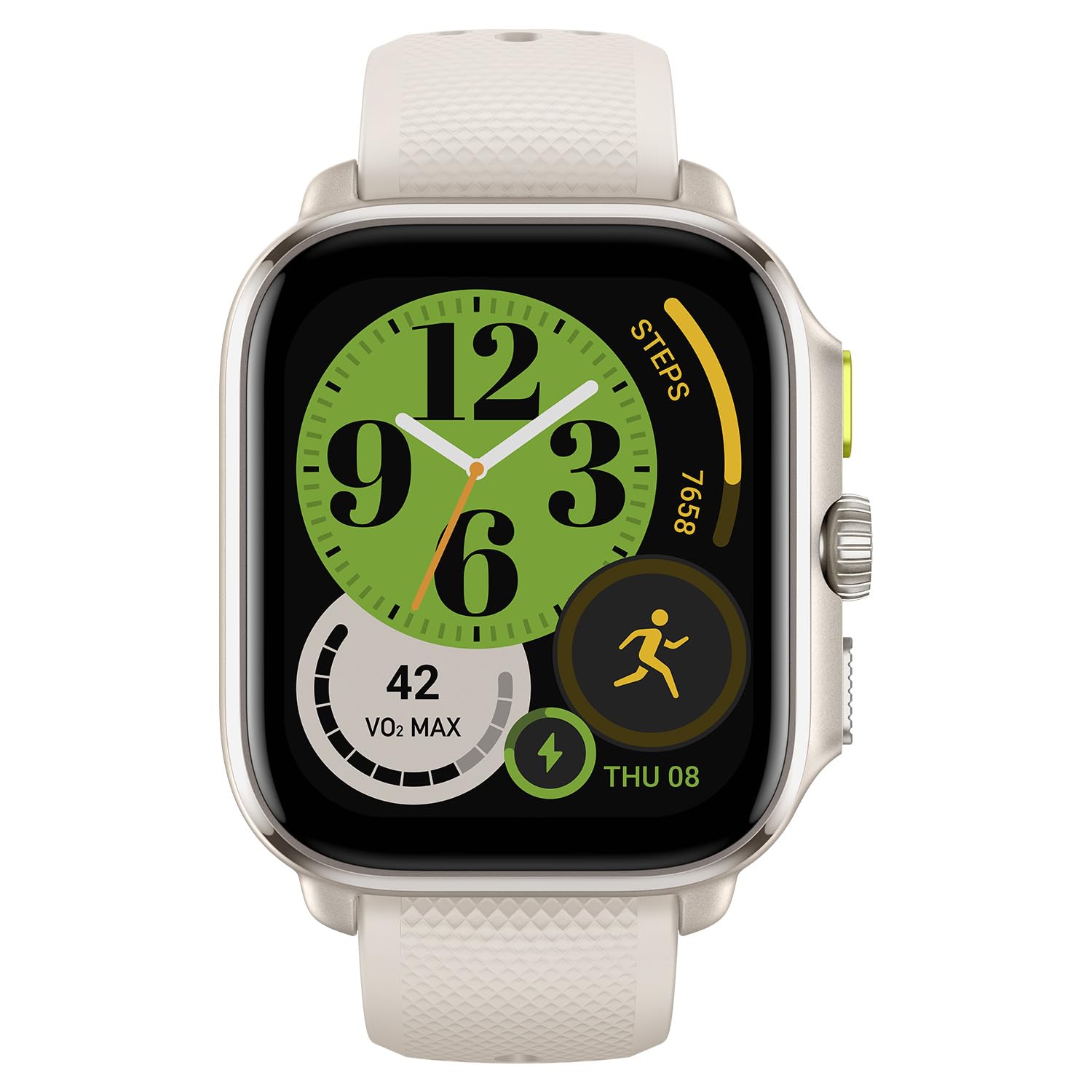 Amazfit Cheetah Lightweight Running 44mm Smart Watch with Dual-Band GPS, Route Navigation & Offline Maps, Personalized Training Plans, HR & SpO2, Music, 5 ATM Waterproof (Square) Winner Champagne