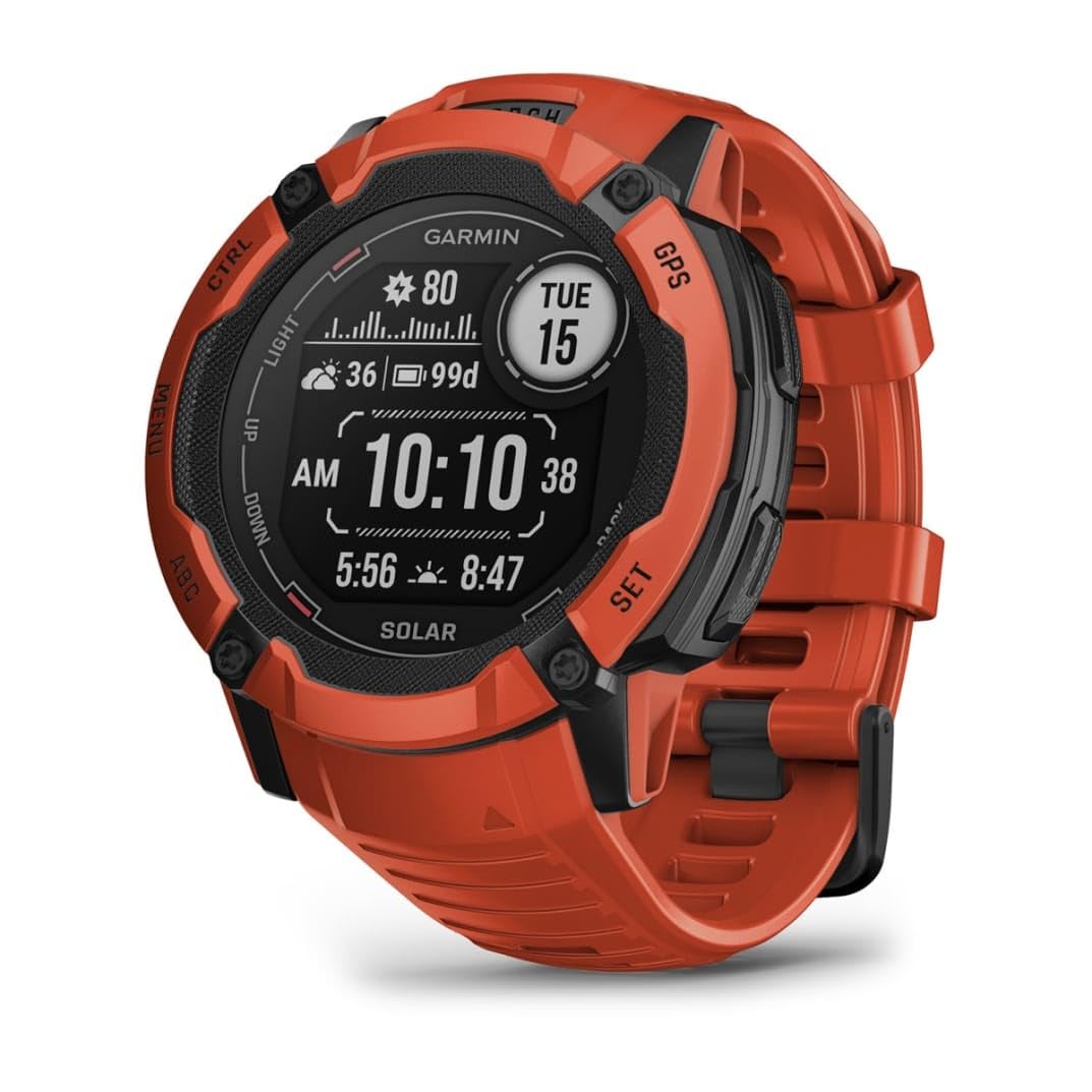 Garmin Instinct 2X Solar, Large Rugged GPS Smartwatch, Built-in Sports Apps and Health Monitoring, Solar Charging and Ultratough Design Features, Graphite