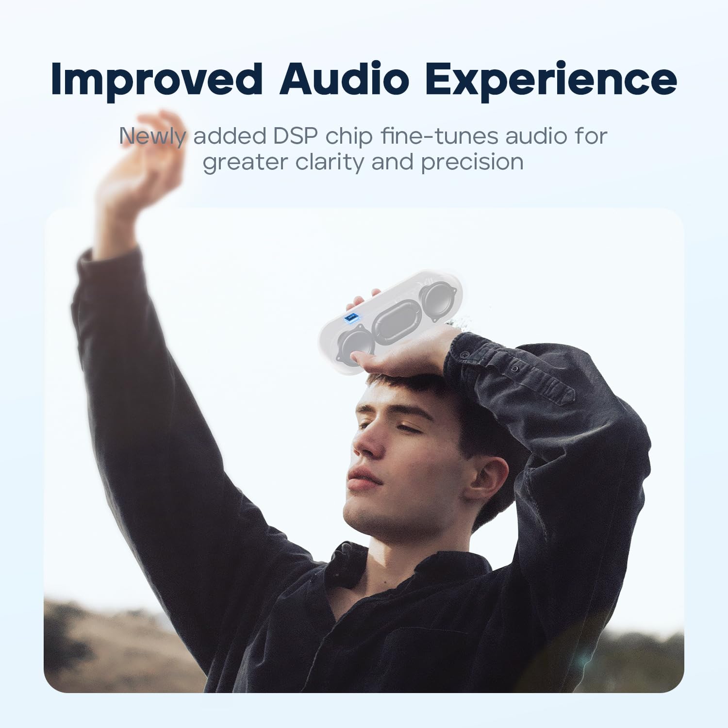 Tribit XSound Go Wireless Bluetooth Speakers with Loud Stereo Sound & Rich Bass 16W,24H Playtime, Outdoor Lightweight IPX7 Waterproof, Built-in Mic (Black) - Unboxed