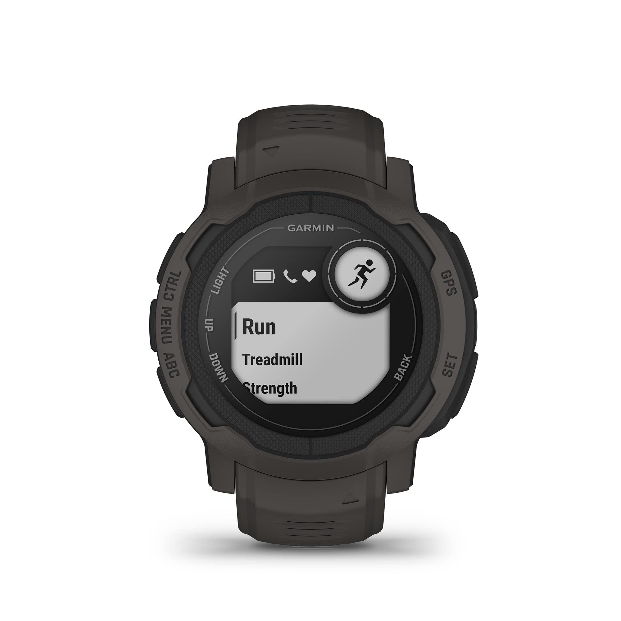 Garmin Instinct 2, Graphite Smartwatch, Built-in Sports Apps and Health Monitoring, Ultra tough Design Features, Graphite - Unboxed