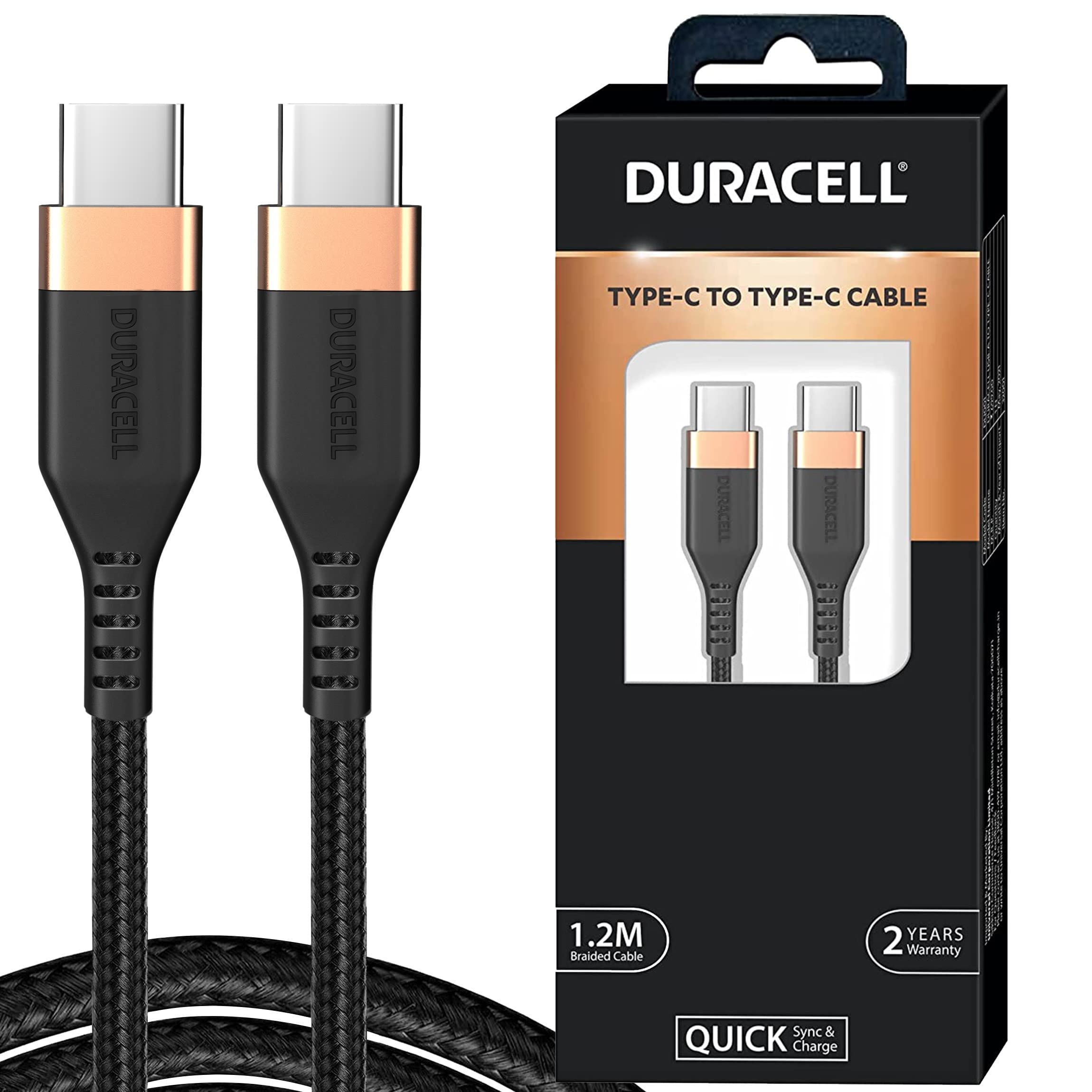 Duracell Power Bank 10000 mAh, Portable Charger, USB C/Micro USB Input, USB A/USB C Output, Fast Charge Technology, 22.5W Power Delivery for Smartphones, Tablets, Headphones and USB-Powered Devices - Unboxed