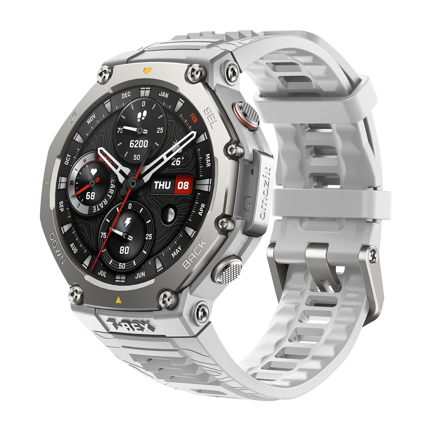 Amazfit T-Rex 3 (Smartchoice) Outdoor Rugged Military 48mm smart Watch Built in GPS, 27 Days Battery Life, Offline Maps, 2000 Nits Brightness, 10 ATM, AI Coach, for iOS & Android - Sealed