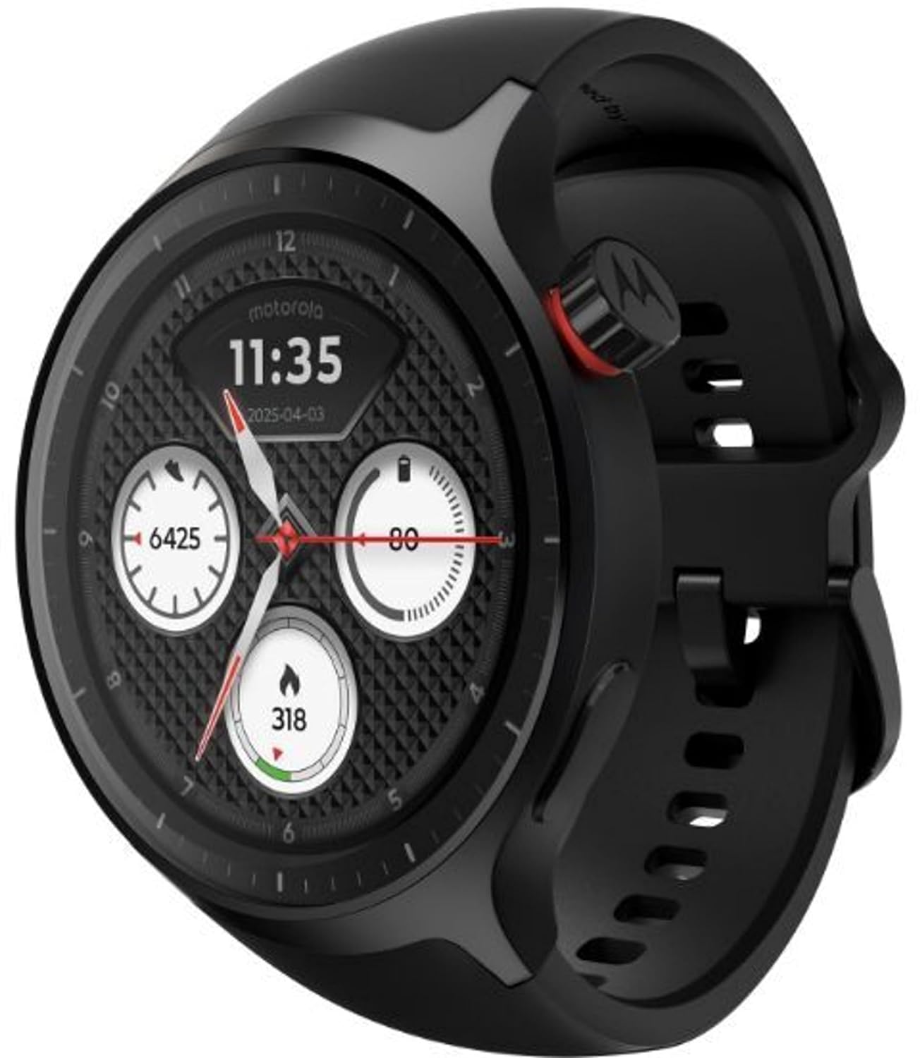 Motorola Moto Watch, 1.4 OLED, AOD, Auto-Brightness, Dual Band GPS, Powered by Polar Smartwatch (Pantone Volcanic Ash Band Strap, Free Size)
