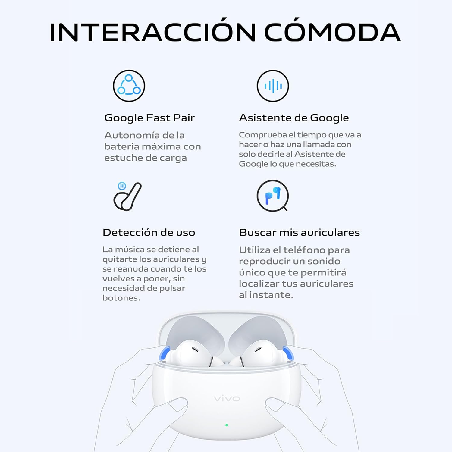 vivo TWS 3e, Wireless Bluetooth Headphones, ANC, Noise Cancelling, 42H Battery Life with Quick Charge, Dual Device Connection, 88ms Low Latency for Gaming, IP54 - Unboxed