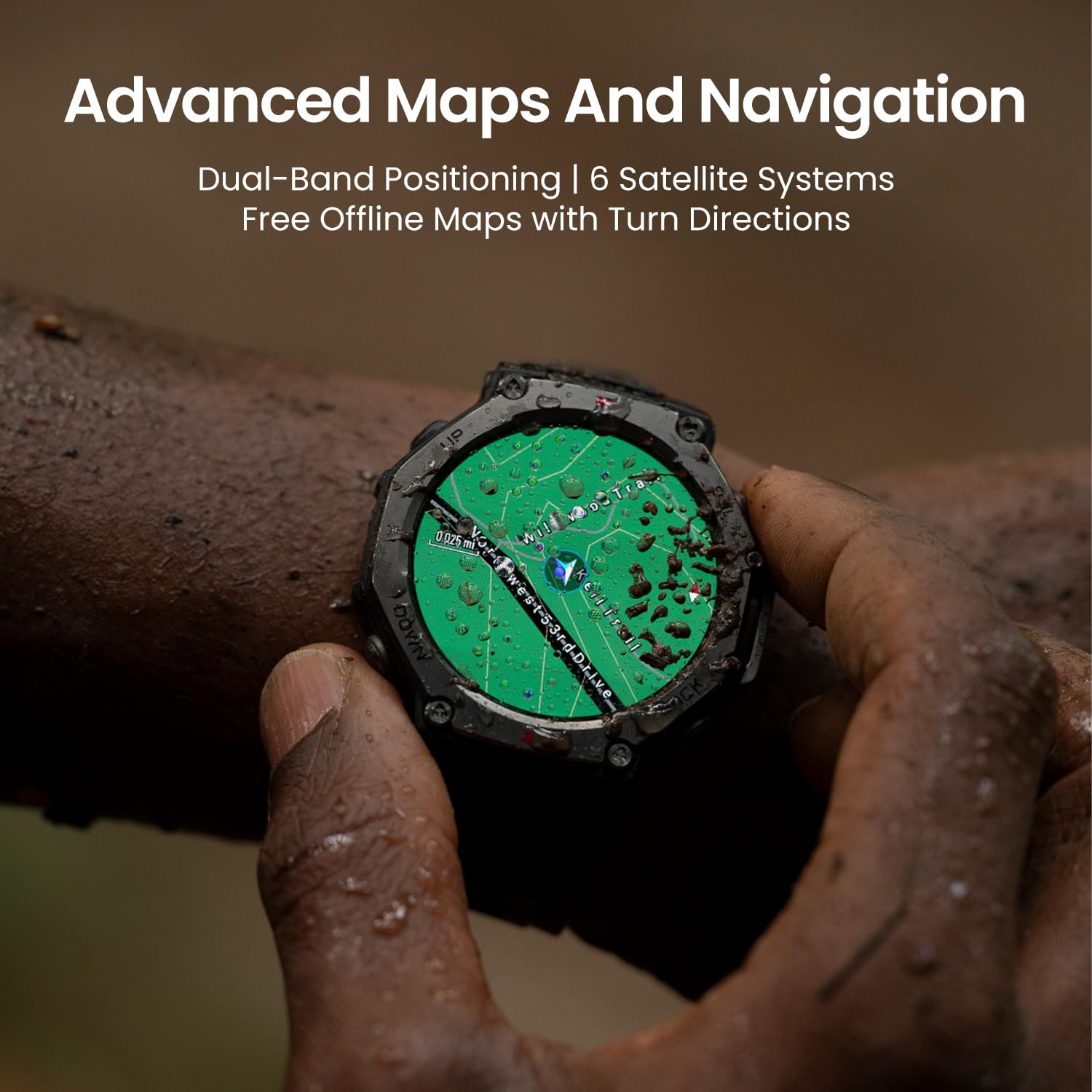 Amazfit T-Rex 3 (Smartchoice) Outdoor Rugged Military 48mm smart Watch Built in GPS, 27 Days Battery Life, Offline Maps, 2000 Nits Brightness, 10 ATM, AI Coach, for iOS & Android - Sealed