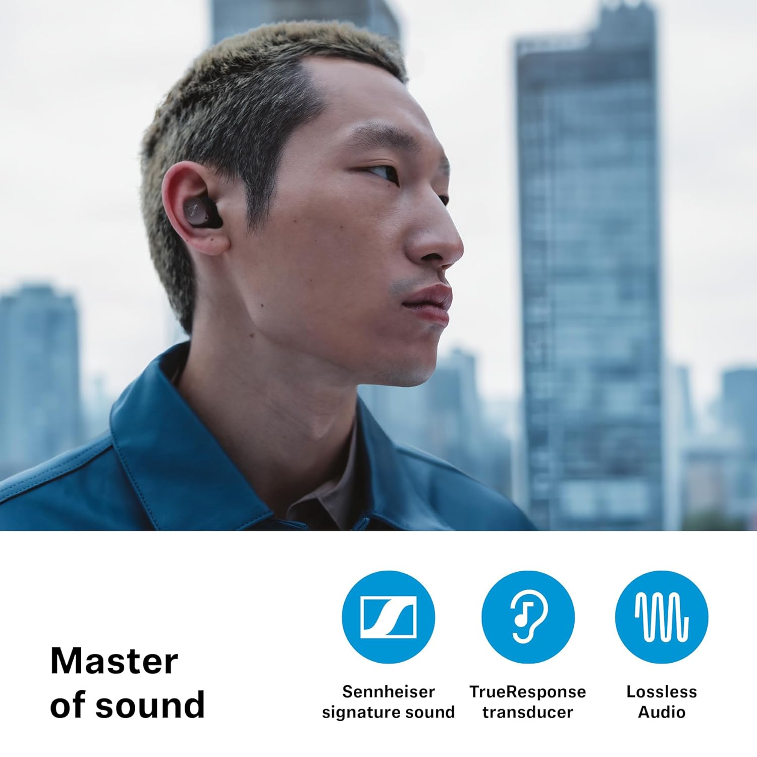 Sennheiser Momentum True Wireless4 with Bluetooth5.4 and Future-Ready AURACAST Technology, Qualcomm aptX Lossless CD-Quality Audio, Intelligent Adaptive ANC, Qi Fast Charge, German brand-2yr Warranty
