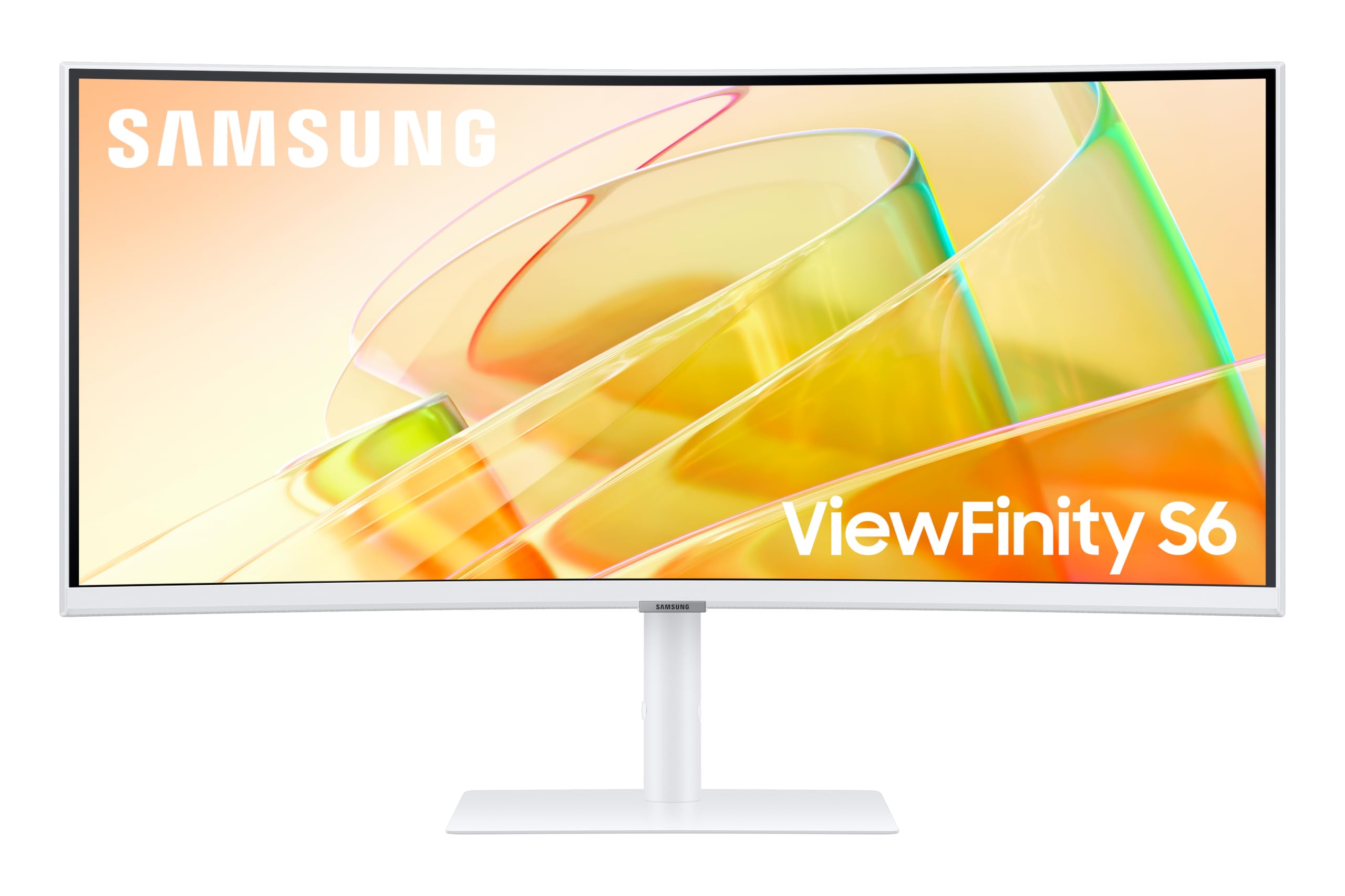 Samsung 34"(86.4cm) ViewFinity S6 Curved Monitor with Thunderbolt 4|Ultrawide WQHD 3440 X 1440|100hz|SRGB 115%|LAN Port|Speaker|KVM Switch|PIP|PBP|HDR10|HAS Swivel|LS34C650TAWXXL|Warm White - Unboxed