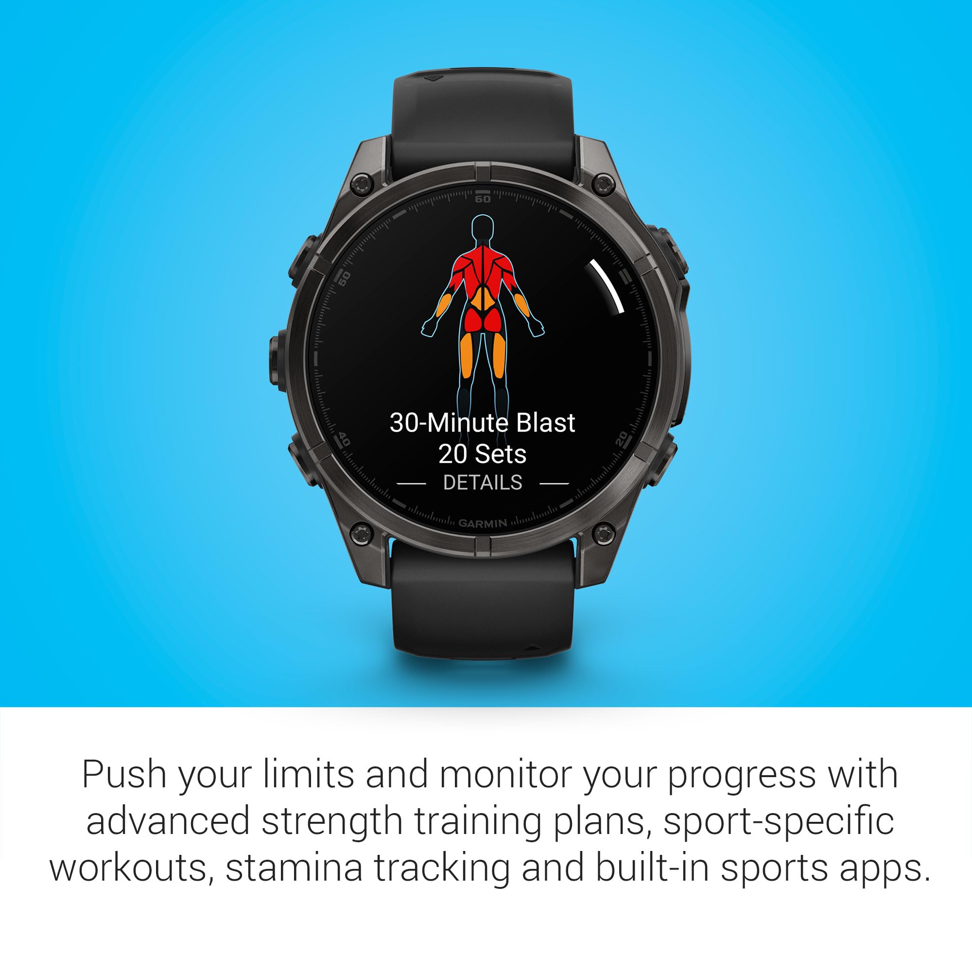 Garmin Fenix 8 47mm,AMOLED,Glass/SS,SlateGray Steel/Black,BlkBnd - Unboxed