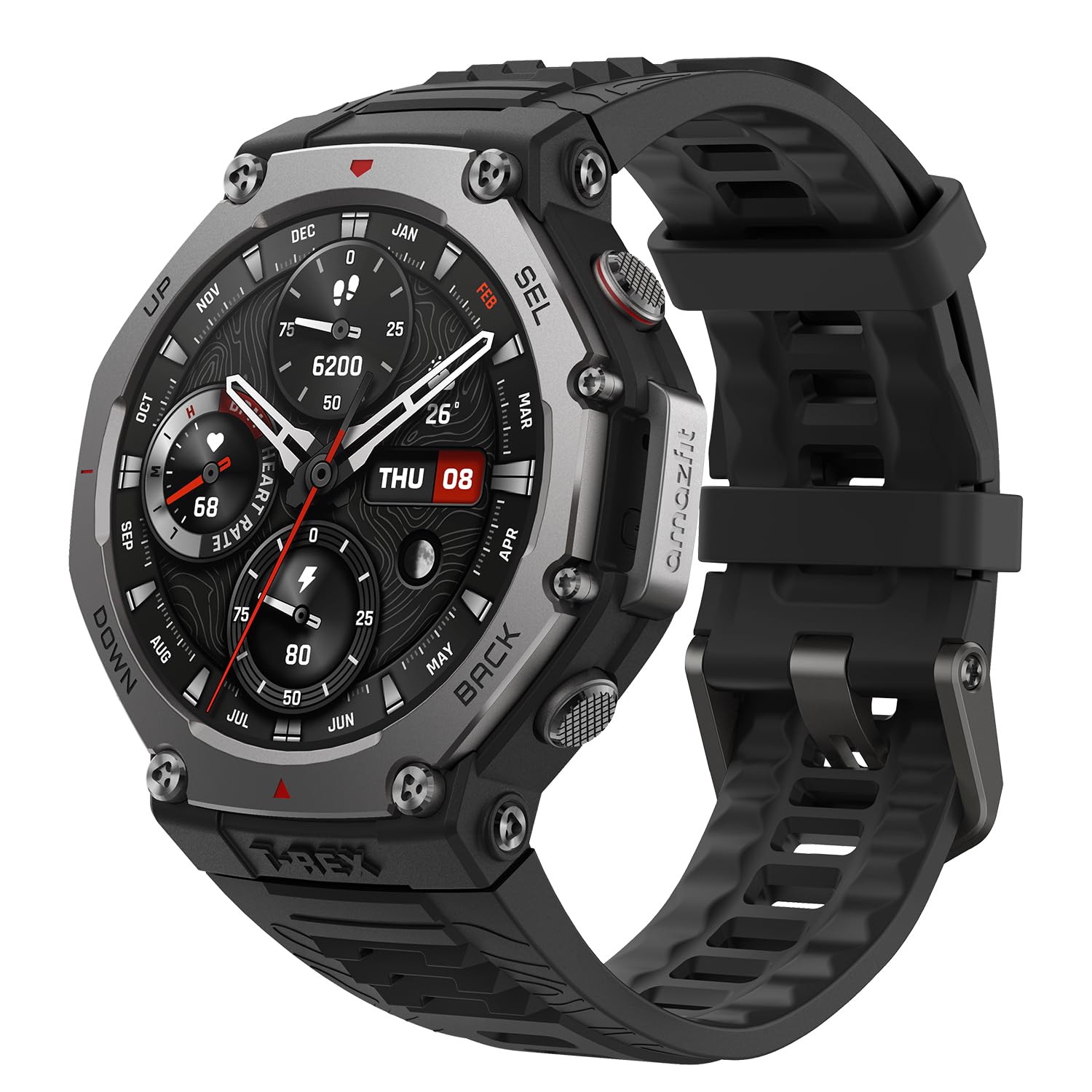 Amazfit T-Rex 3 (Smartchoice) Outdoor Rugged Military 48mm smart Watch Built in GPS, 27 Days Battery Life, Offline Maps, 2000 Nits Brightness, 10 ATM, AI Coach, for iOS & Android - Sealed