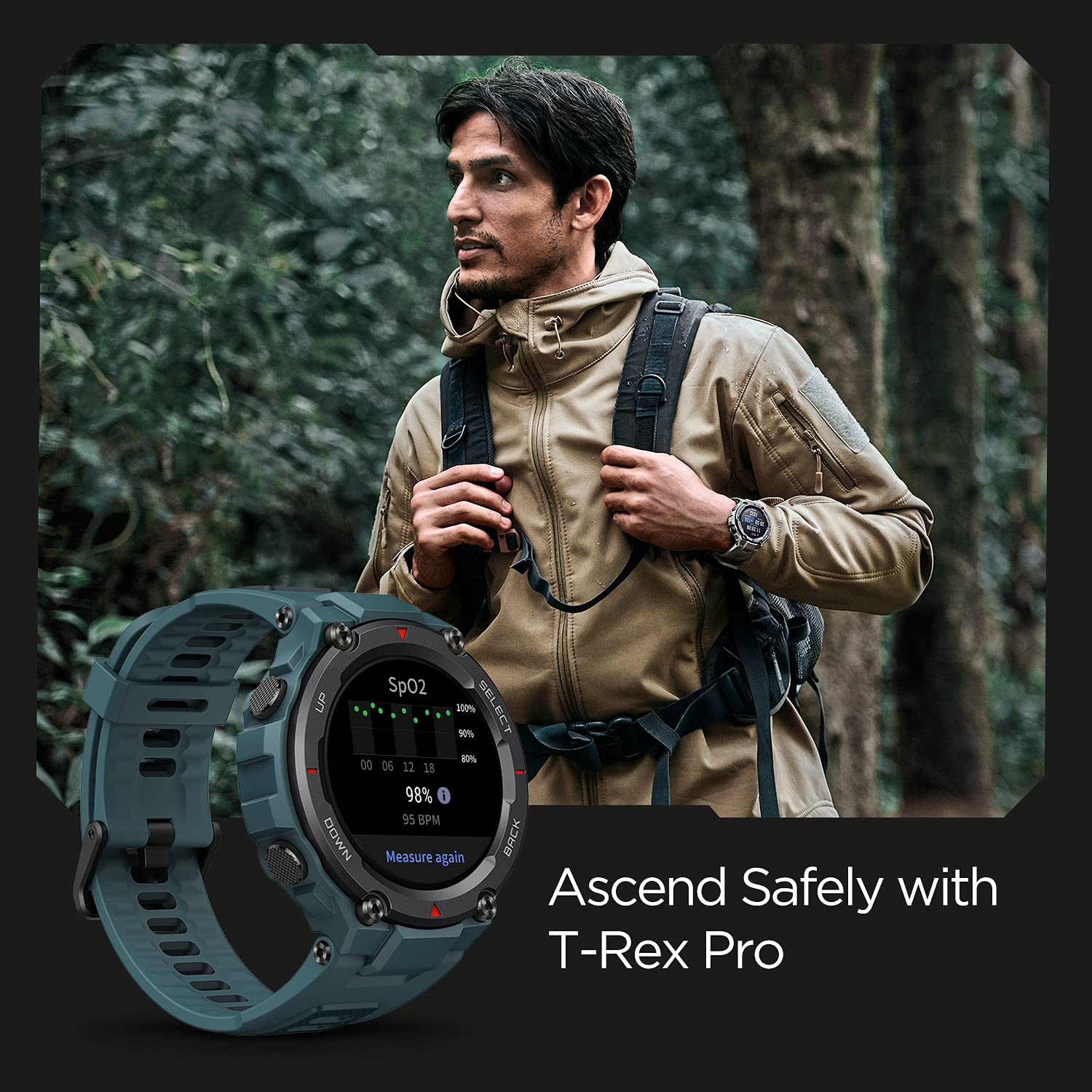 Amazfit T-Rex Pro 48mm Smartwatch Fitness Watch with SpO2, Heart Rate, Sleep Monitor, Sports Watch with Over 100 Sports Modes, 10 ATM Waterproof, 18 Day Battery Life, GPS - Unboxed