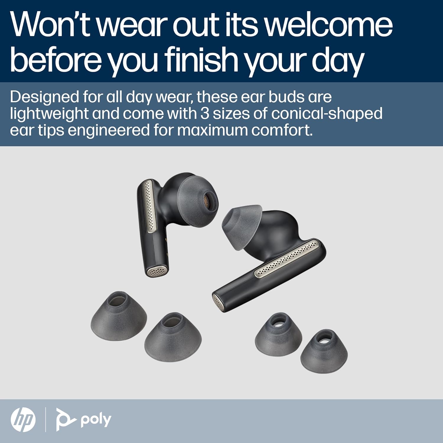 Poly (Plantronics + Polycom)Voyager Free 60 UC True Wireless Earbuds, In-Ear W/Noise-Canceling Mic, 5.8G, Compatible W/Iphone, Android, PC/Mac, Zoom, Teams, Up To 16.5 Hours Talk Time, Black, 7Y8L9AA