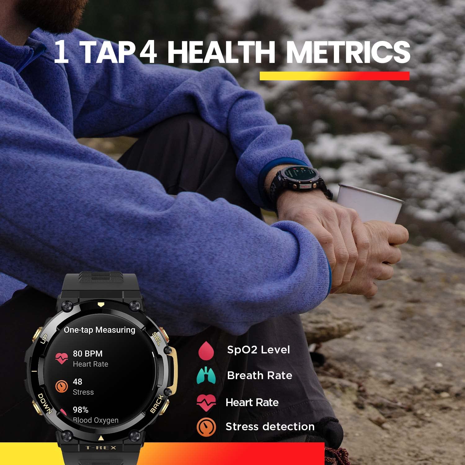 Amazfit Active Edge Smart Watch with Stylish Rugged Sport & Fitness Design, GPS, 10 ATM Water Resistant, AI Health Coach for Gym, Outdoor, Workouts & Exercise, 16 Days Battery - Unboxed