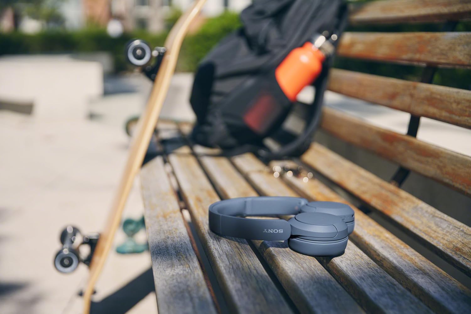 Sony WH-CH520 Wireless Bluetooth Headphones with Mic, Up to 50Hrs Battery-Blue