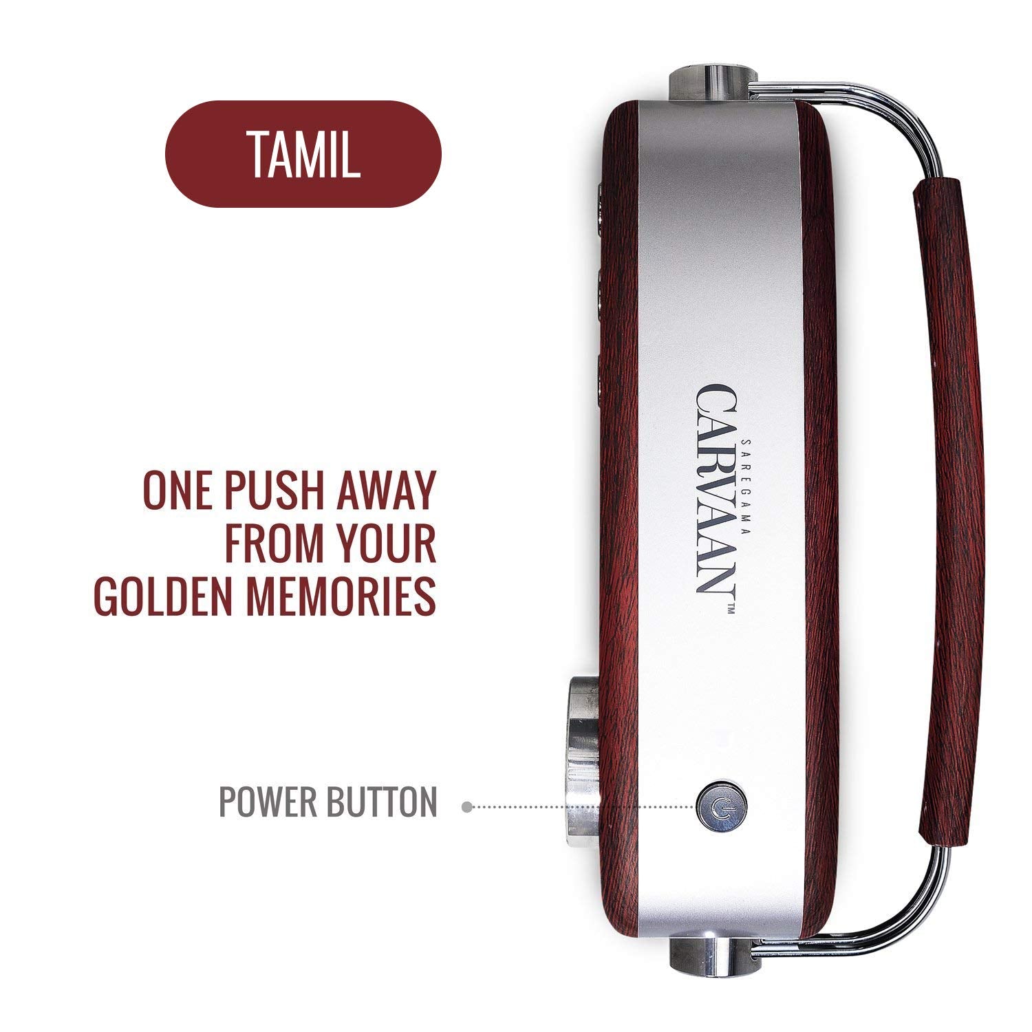 Saregama Carvaan Tamil - Portable Music Player with 5000 Preloaded Songs, FM/BT/AUX (Cherrywood Red)