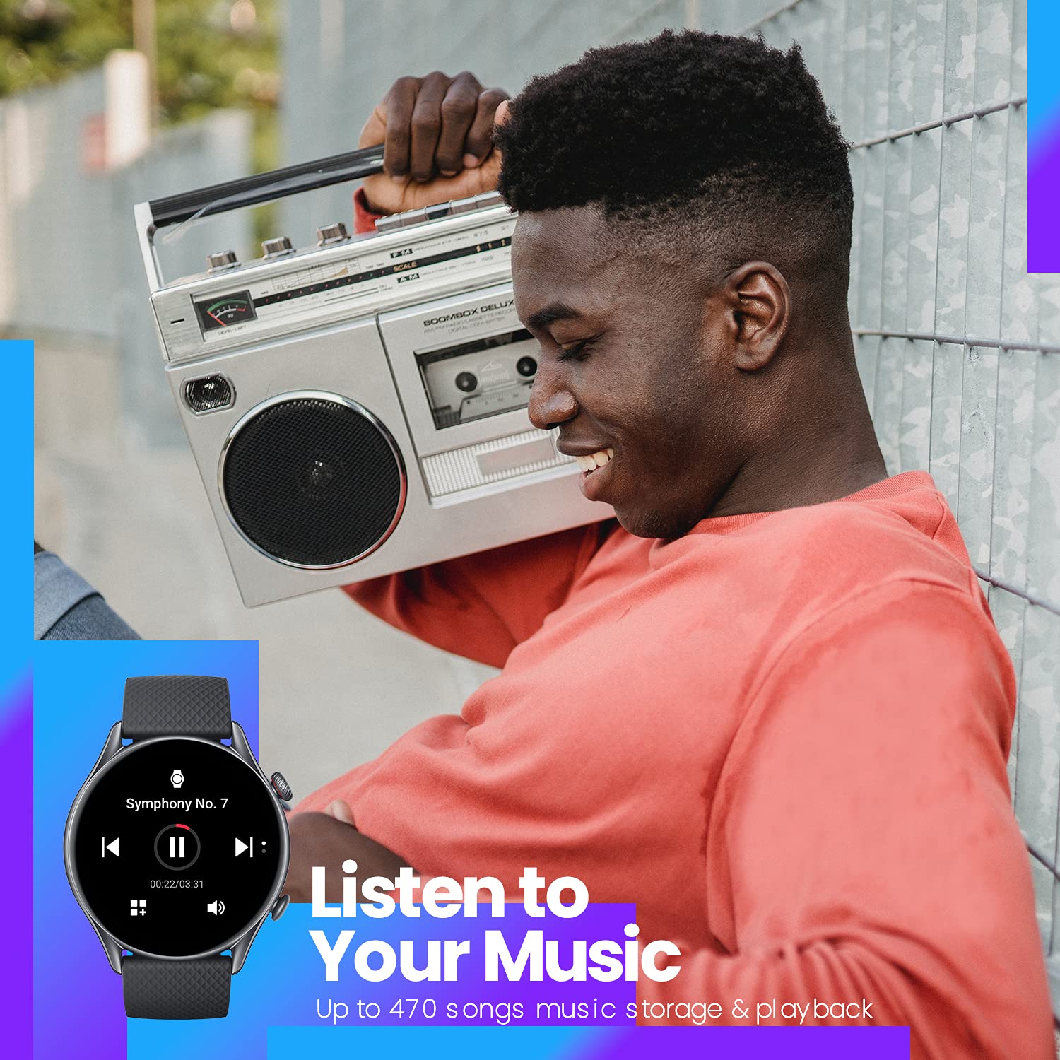 Amazfit GTR 3 Pro (Smartchoice) 46mm Smart Watch with BT Phone Calls, BP Monitoring, 1.45”AMOLED Display, 24/7 HR Tracking, Alexa, GPS, WiFi, 12-Day Battery Life,150 Sports Modes(Infinite Black) - Unboxed