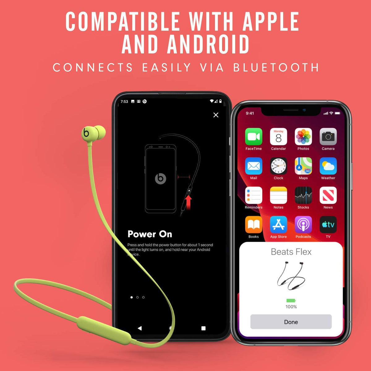 Beats Flex - Wireless in Ear Earphones, 12 Hours of Battery Life, 10 min Fast Charge for 1.5H, Apple W1 Chip, Magnetic Earbuds, Class 1 Bluetooth, Built-in Microphone - Black