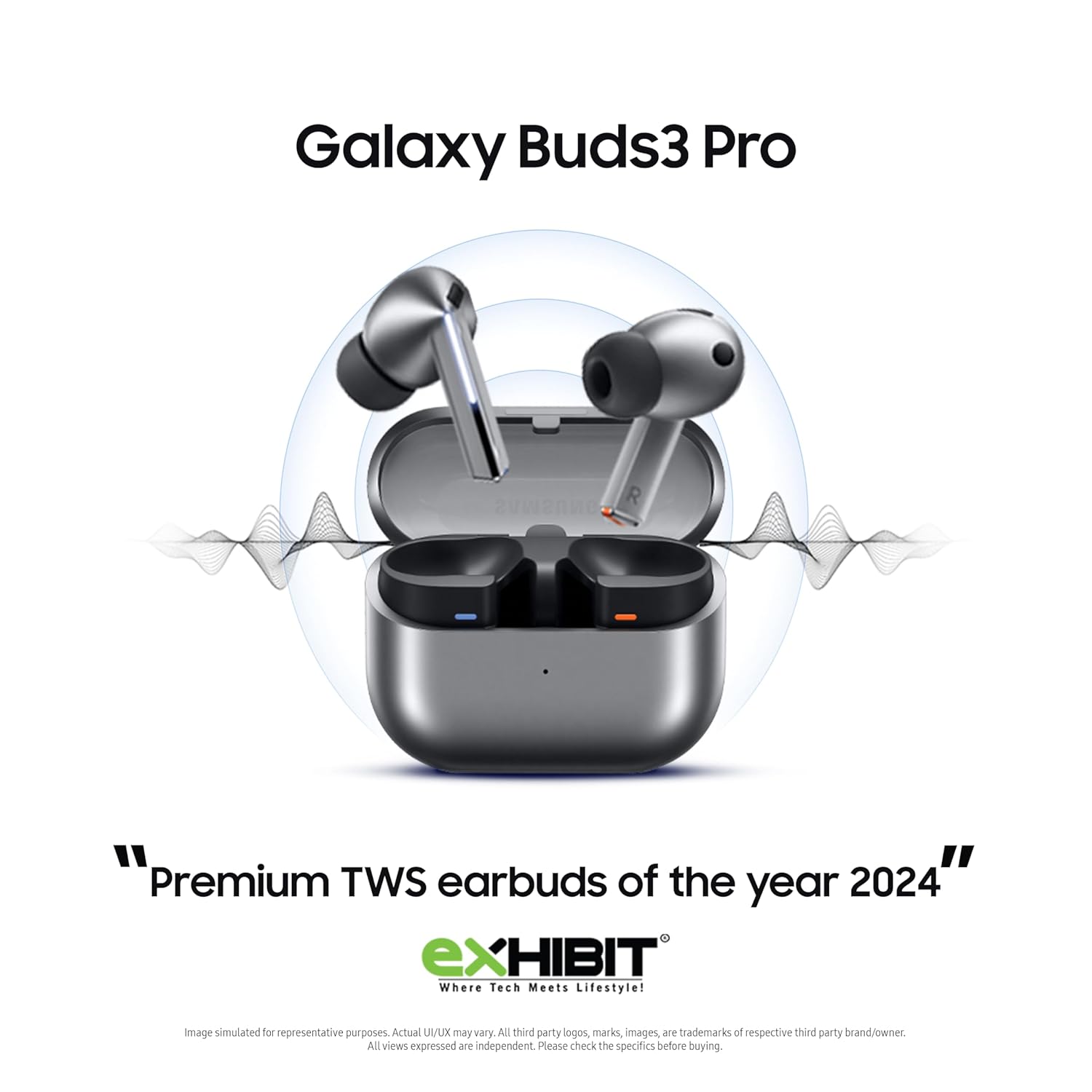 Samsung Galaxy Buds3 Pro Wireless Earbuds, Powered by Galaxy AI, IP57, Active Noise Cancellation, Adaptive Noise Control, 37hrs Battery, 360 Surround Sound, Pinch Controls, Galaxy Ecosystem, Silver