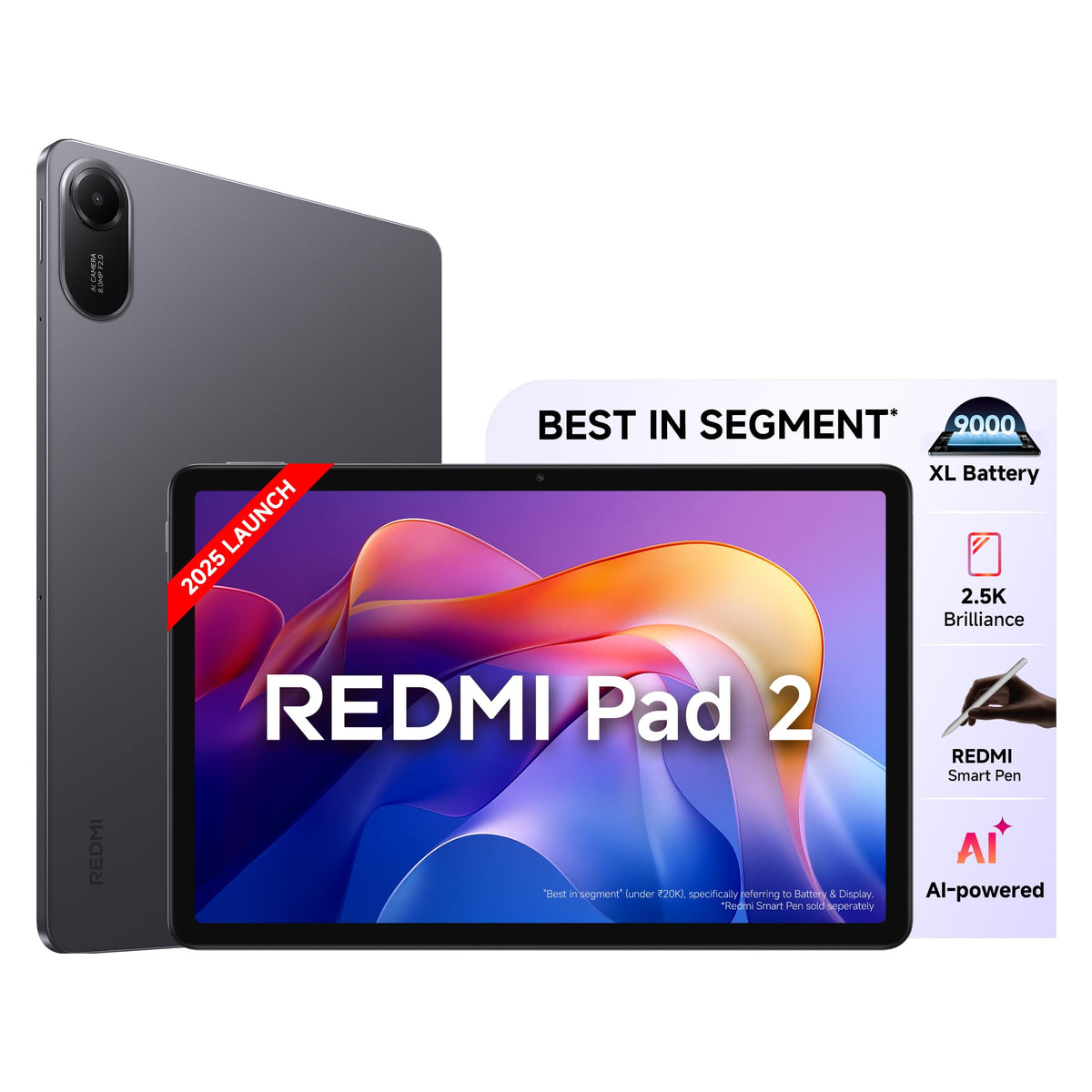 Redmi Pad 2, 11-inch (27.94 CM), LCD Display - 2.5K Sharp & Clear, Quad Speakers, Dolby Atmos - Unboxed
