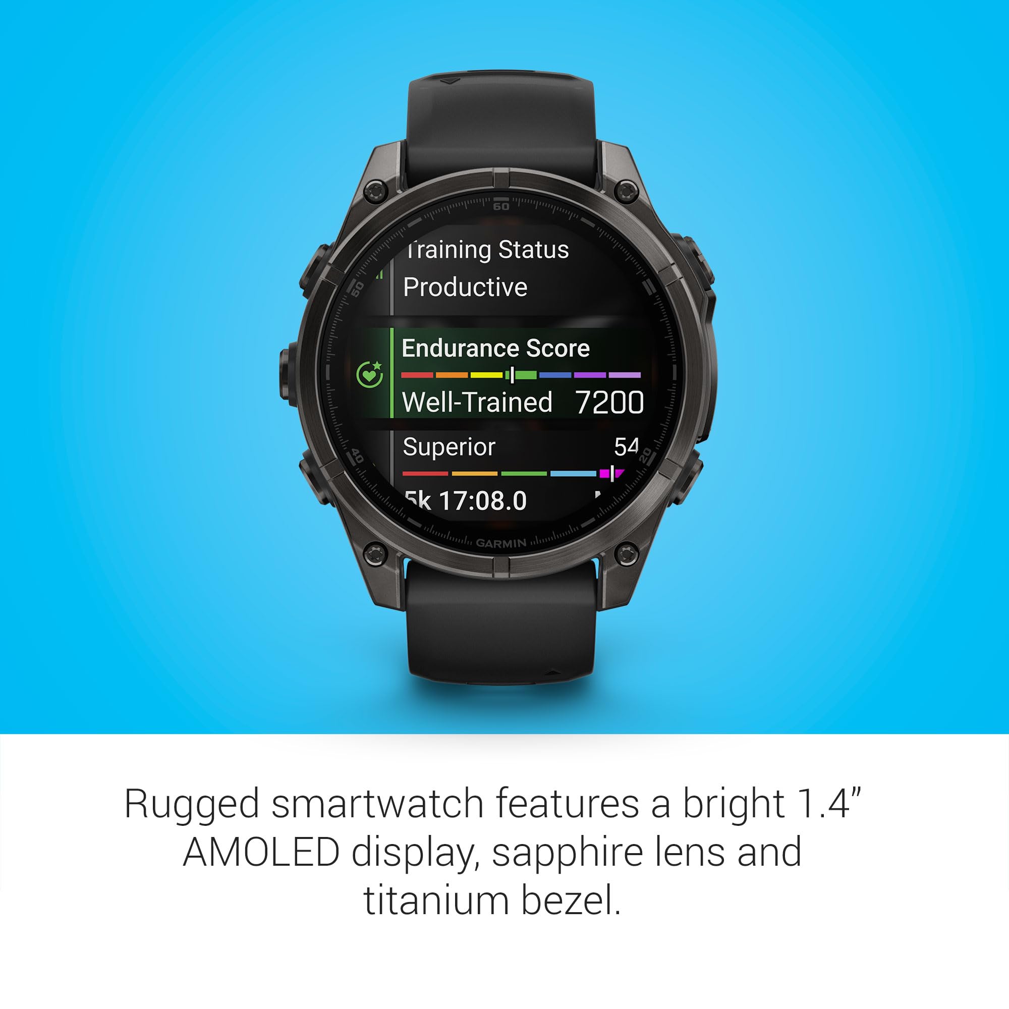 Garmin Fenix 8 47mm,AMOLED,Glass/SS,SlateGray Steel/Black,BlkBnd - Unboxed