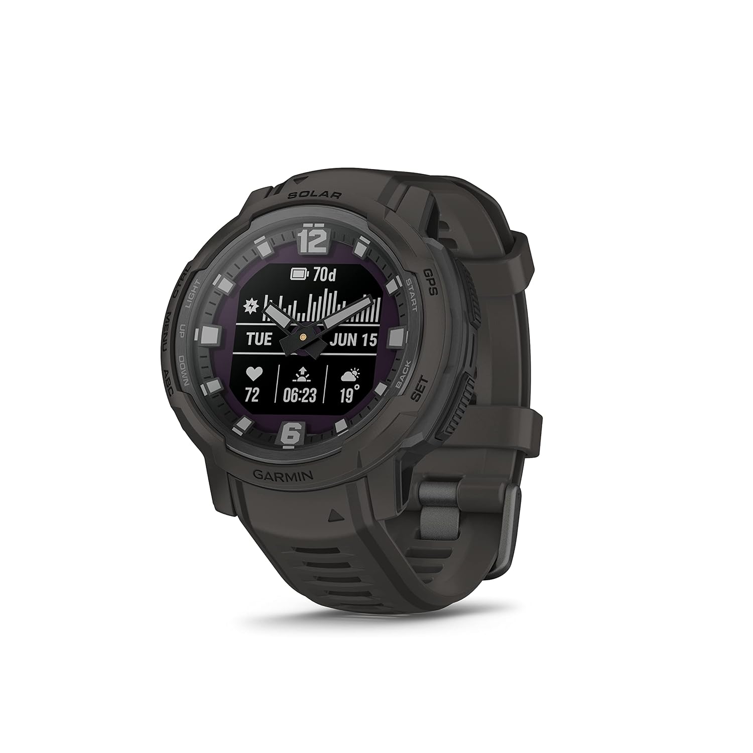 Garmin Instinct Crossover Solar Rugged Hybrid Smartwatch, Battery Upto 28 Days, 24/7 HR, SPO2, Revodrive Tech, Vo2 Max, Track Back, Multi GNSS, Reference Point, Advance Sleep Score MIL STD 810 - Unboxed