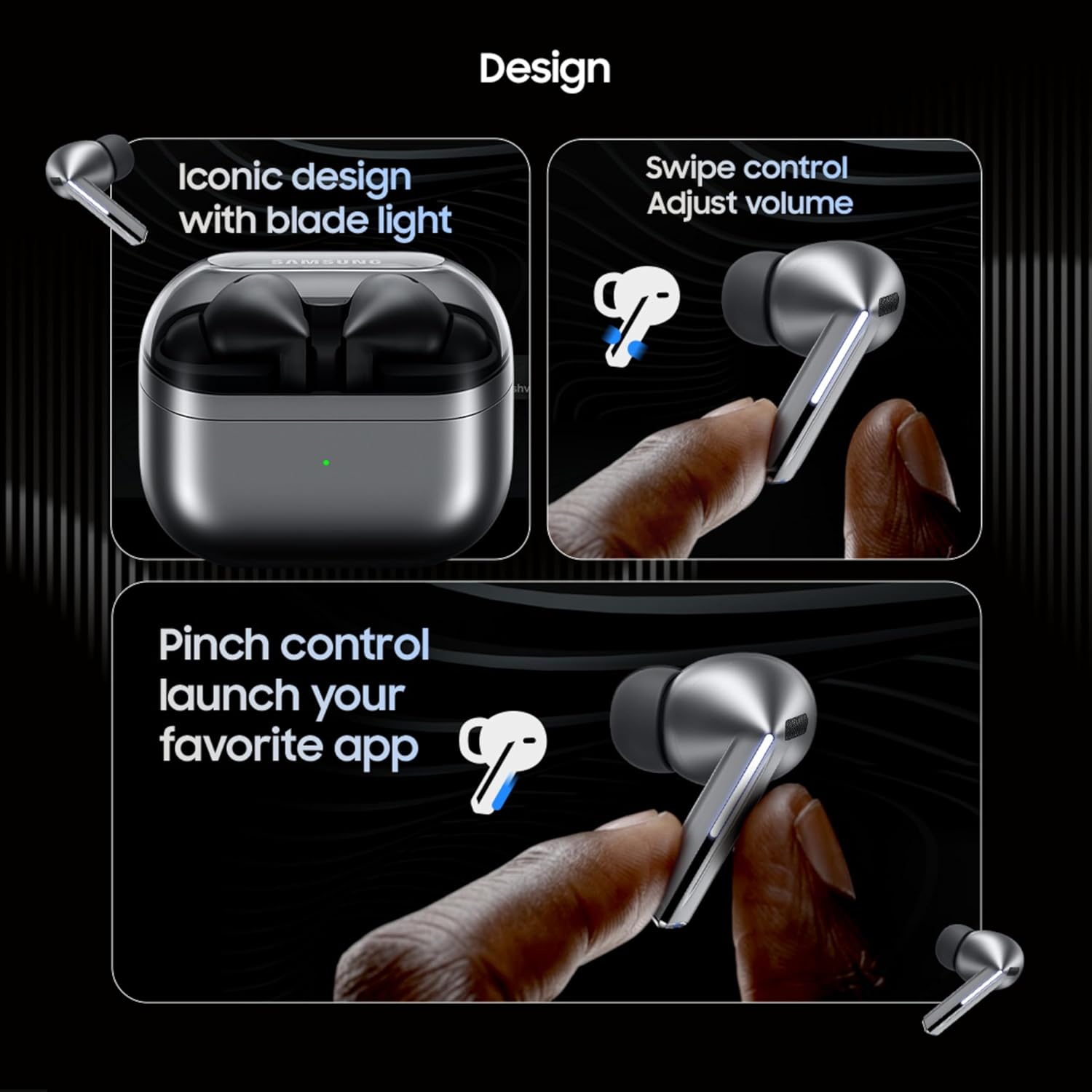 Samsung Galaxy Buds3 Pro Wireless Earbuds, Powered by Galaxy AI, IP57, Active Noise Cancellation, Adaptive Noise Control, 37hrs Battery, 360 Surround Sound, Pinch Controls, Galaxy Ecosystem, Silver