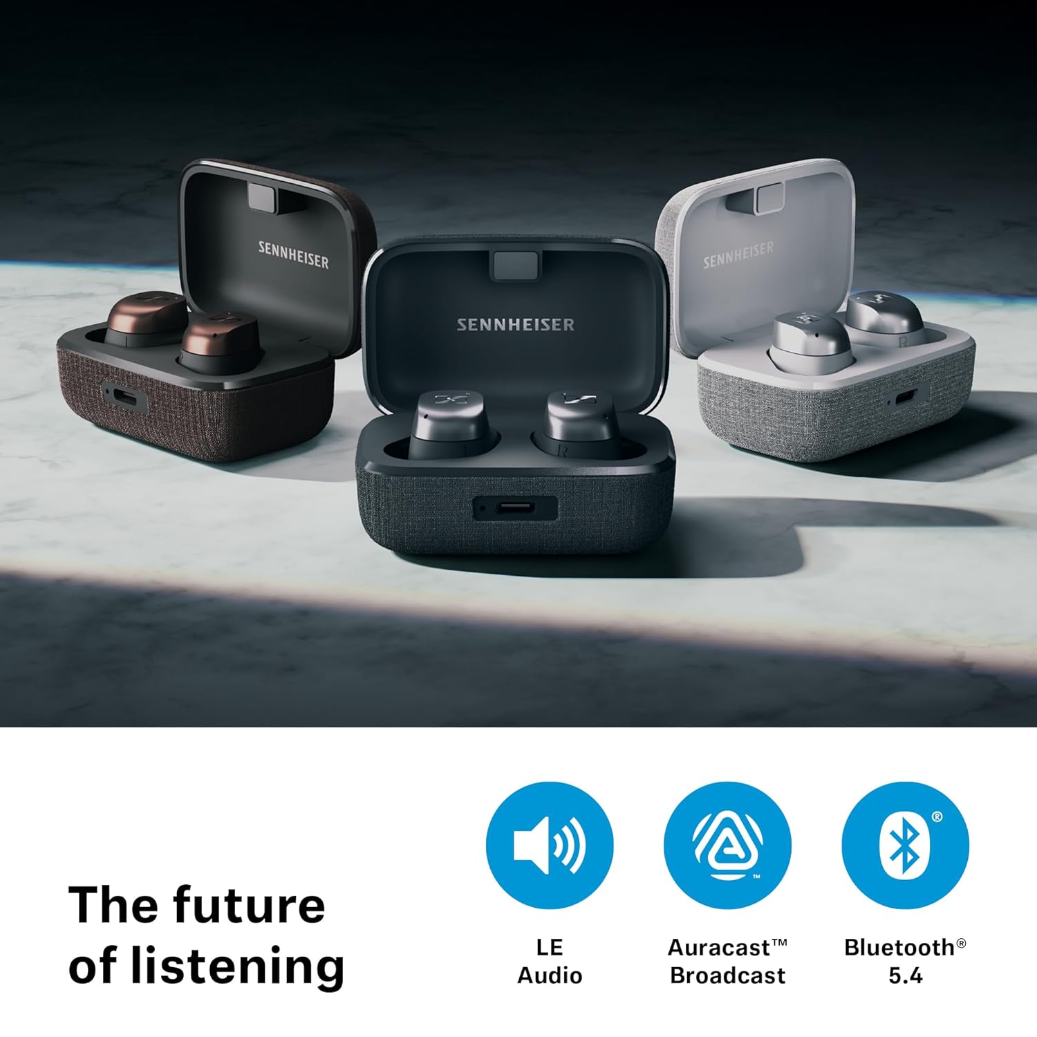 Sennheiser Momentum True Wireless4 with Bluetooth5.4 and Future-Ready AURACAST Technology, Qualcomm aptX Lossless CD-Quality Audio, Intelligent Adaptive ANC, Qi Fast Charge, German brand-2yr Warranty