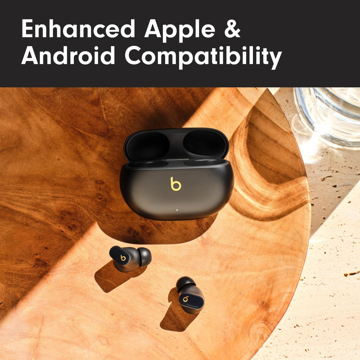Beats Studio Buds + | True Wireless Noise Cancelling Earbuds, Enhanced Apple & Android Compatibility, Built-in Microphone, Sweat Resistant Bluetooth Headphones, Spatial Audio - Ivory