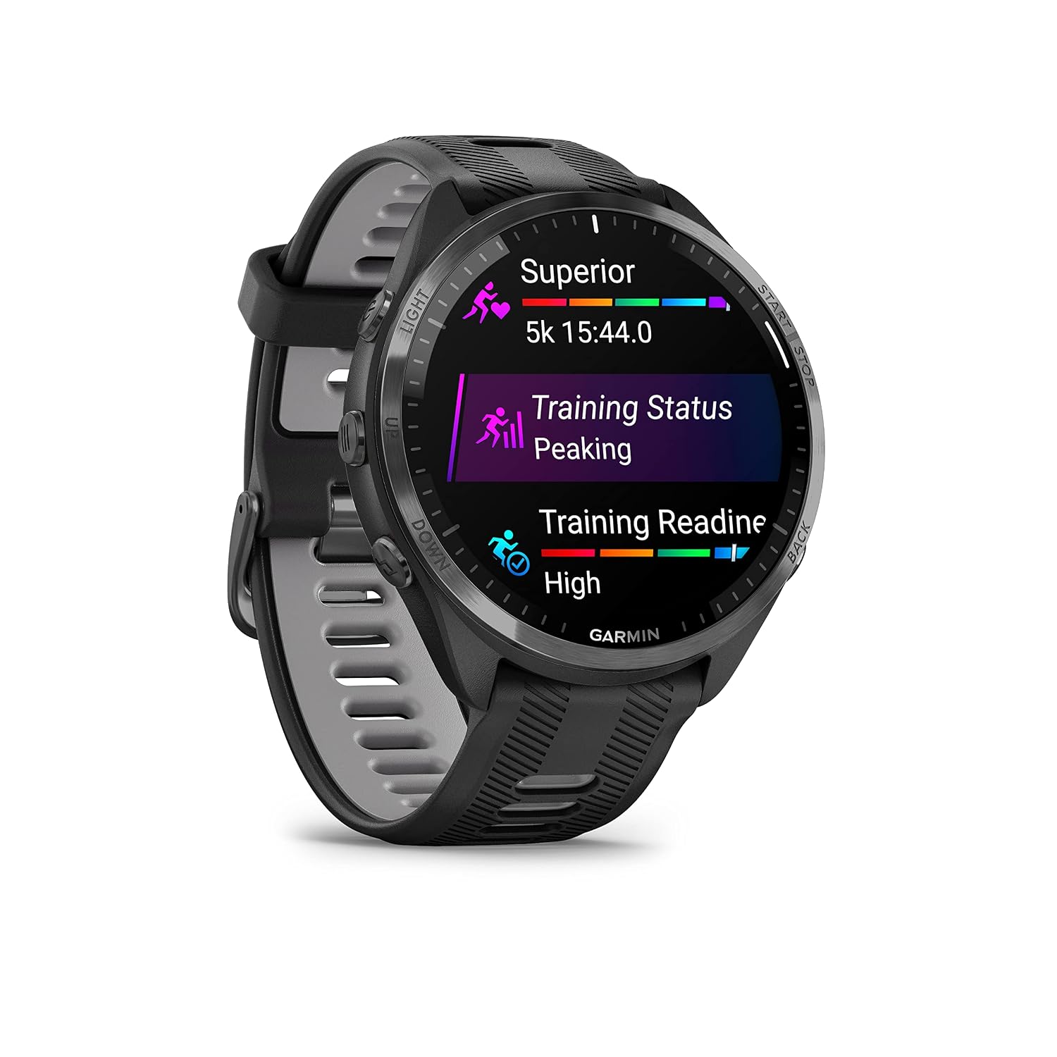 Garmin Forerunner 965 GPS Triathlon Smartwatch,Amoled Touchscreen, Battery Upto 23 Days, HRV Status, Advanced Sleep Score, Track Running, Cross Training, Vo2 Max, ClimbPro, Load Ratio with Black Band