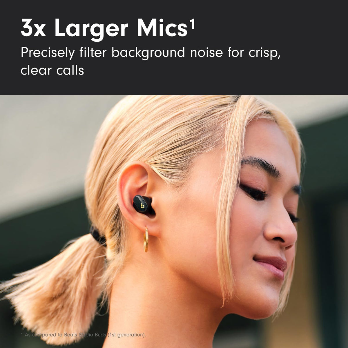Beats Studio Buds + | True Wireless Noise Cancelling Earbuds, Enhanced Apple & Android Compatibility, Built-in Microphone, Sweat Resistant Bluetooth Headphones, Spatial Audio - Ivory