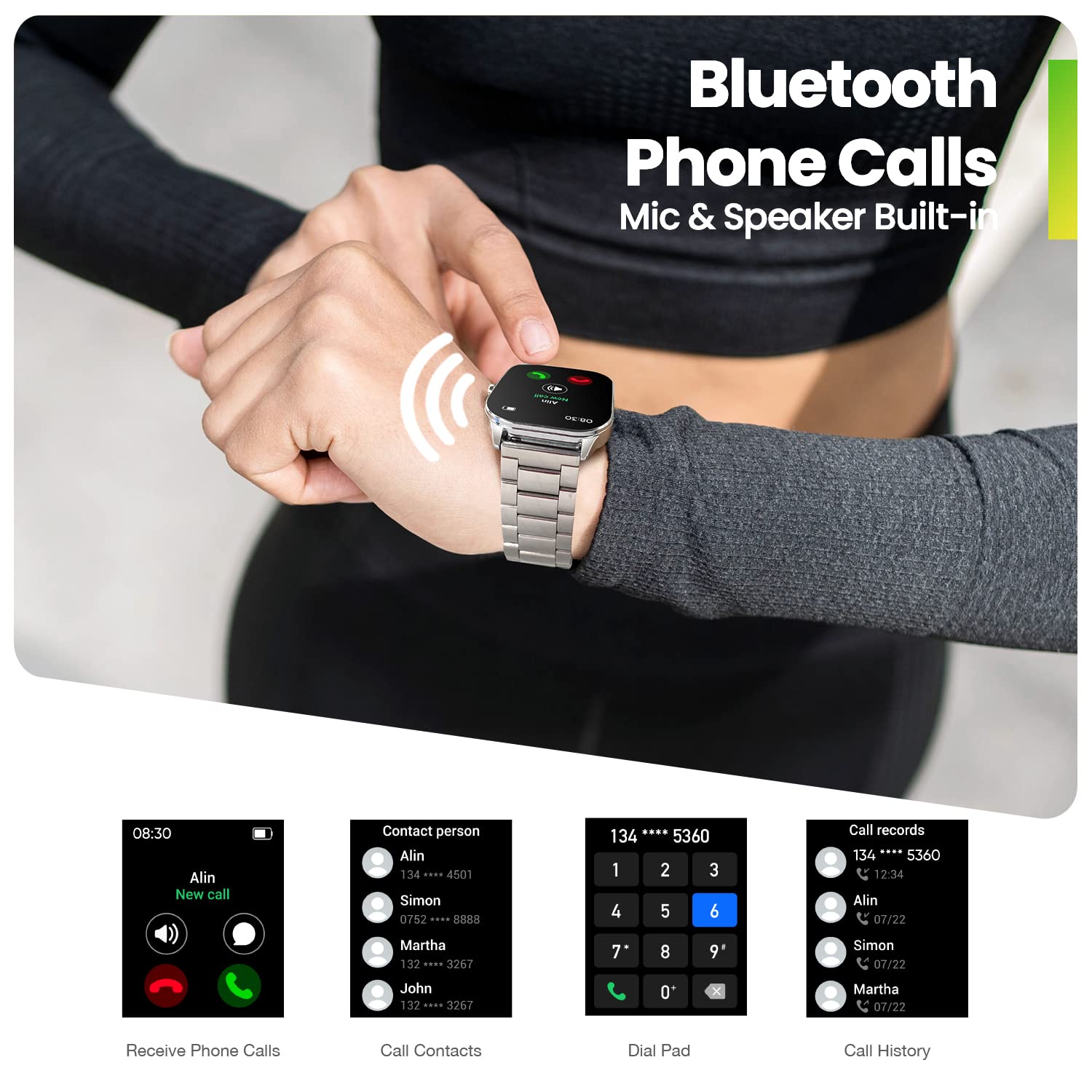 Amazfit Pop 3S Smart Watch with 1.96" AMOLED Display, BT Calling, SpO2, 12-Day Battery Life, 304 Stainless Steel, AI Voice Assistance, 100 Sports Modes, 24H HR Monitor, Music Control - Sealed